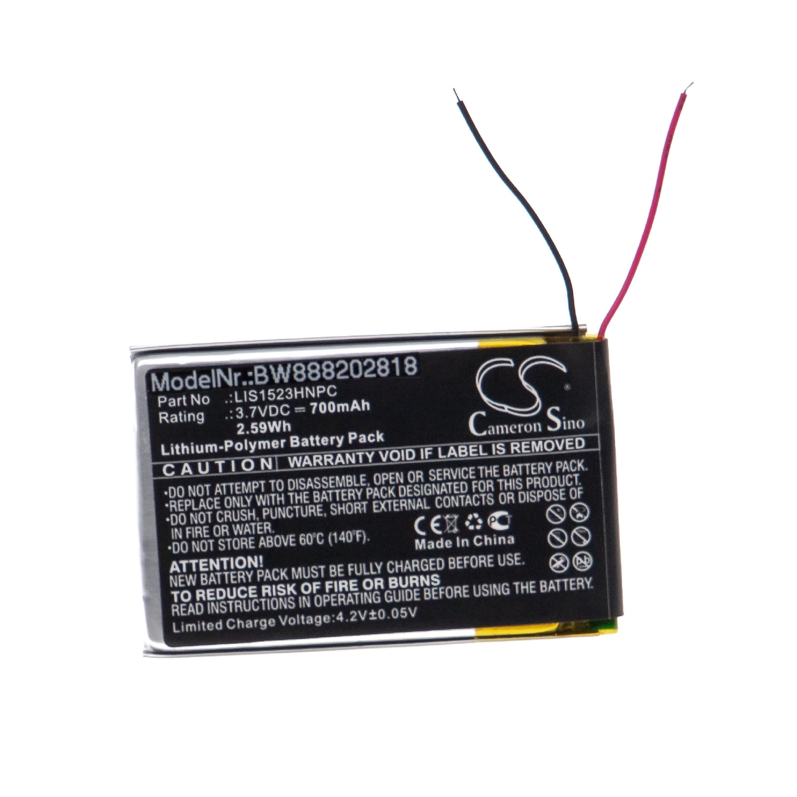 Batterie remplace Sony LIS1523HNPC pour casque audio - 700mAh 3,7V Li-polymère