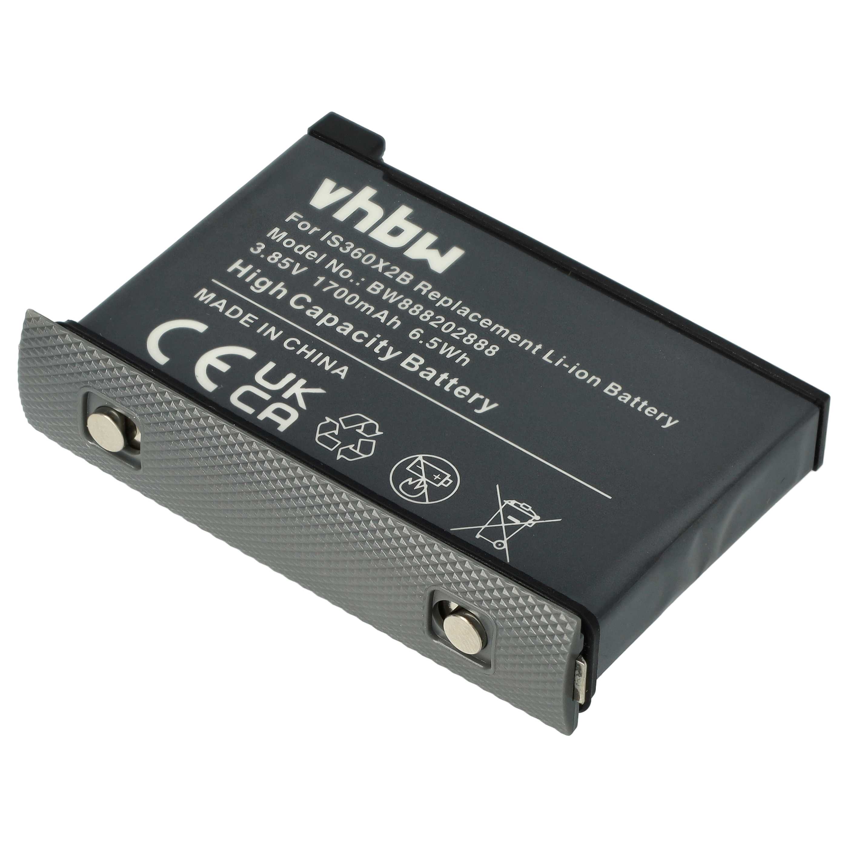 Battery replaces Insta360 CINOSBT, CINOSBT/A - 1700mAh, 3.85V, Li-Ion