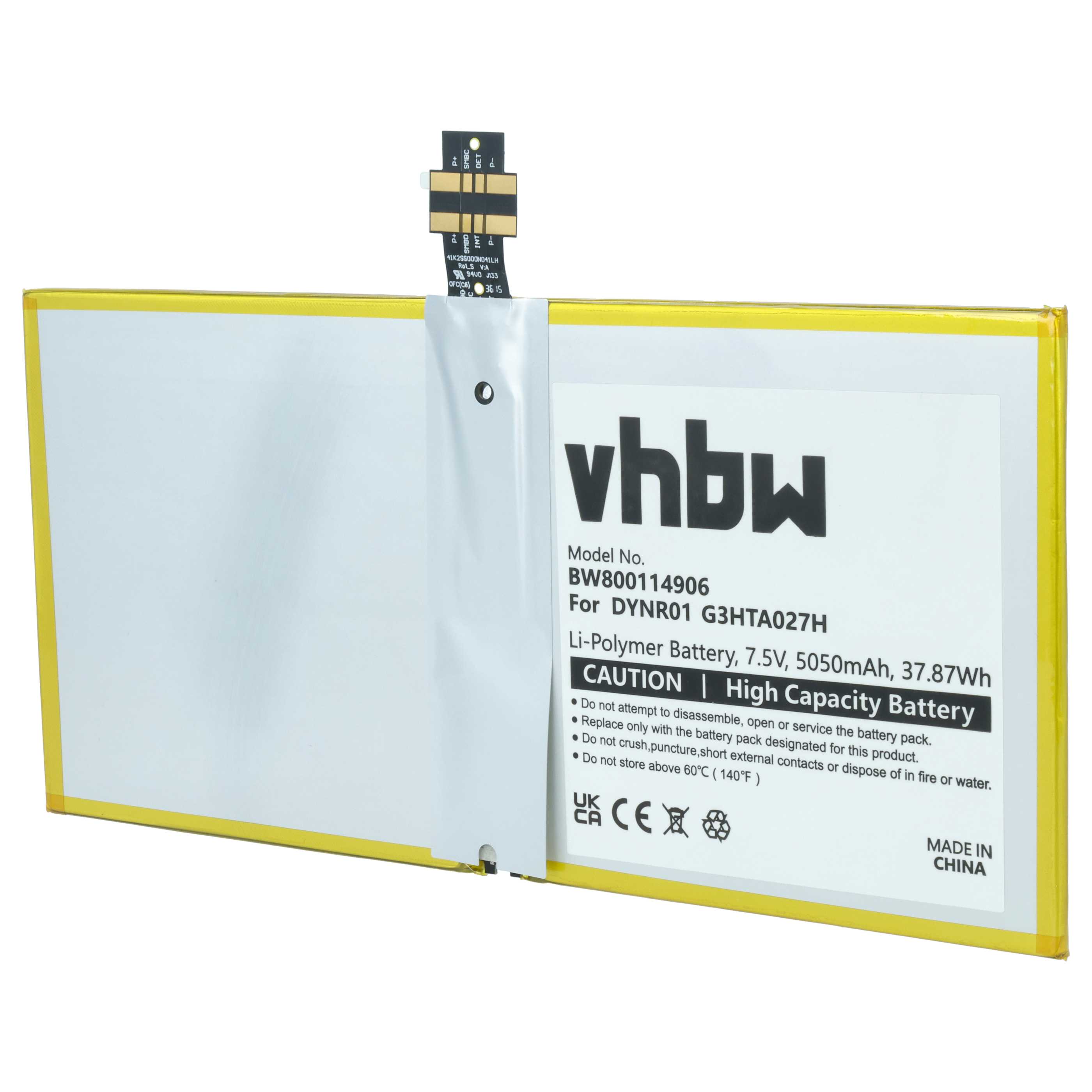 Batteria per tablet sostituisce Microsoft G3HTA027H, DYNR01 - 5050mAh 7,5V Li-Poly