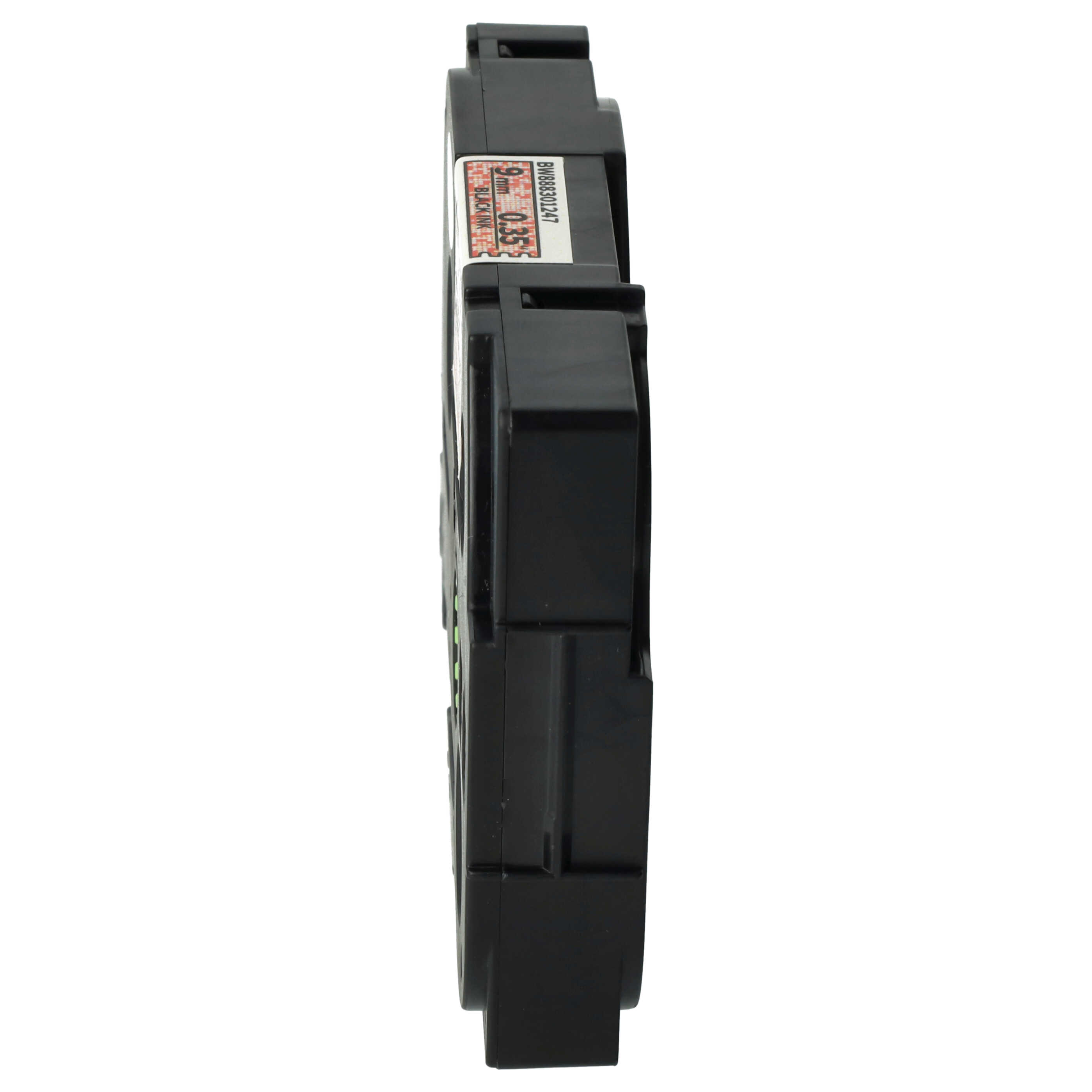 Cassette à ruban remplace Brother TZE-421L1 - 9mm lettrage Noir ruban Rouge paillettes