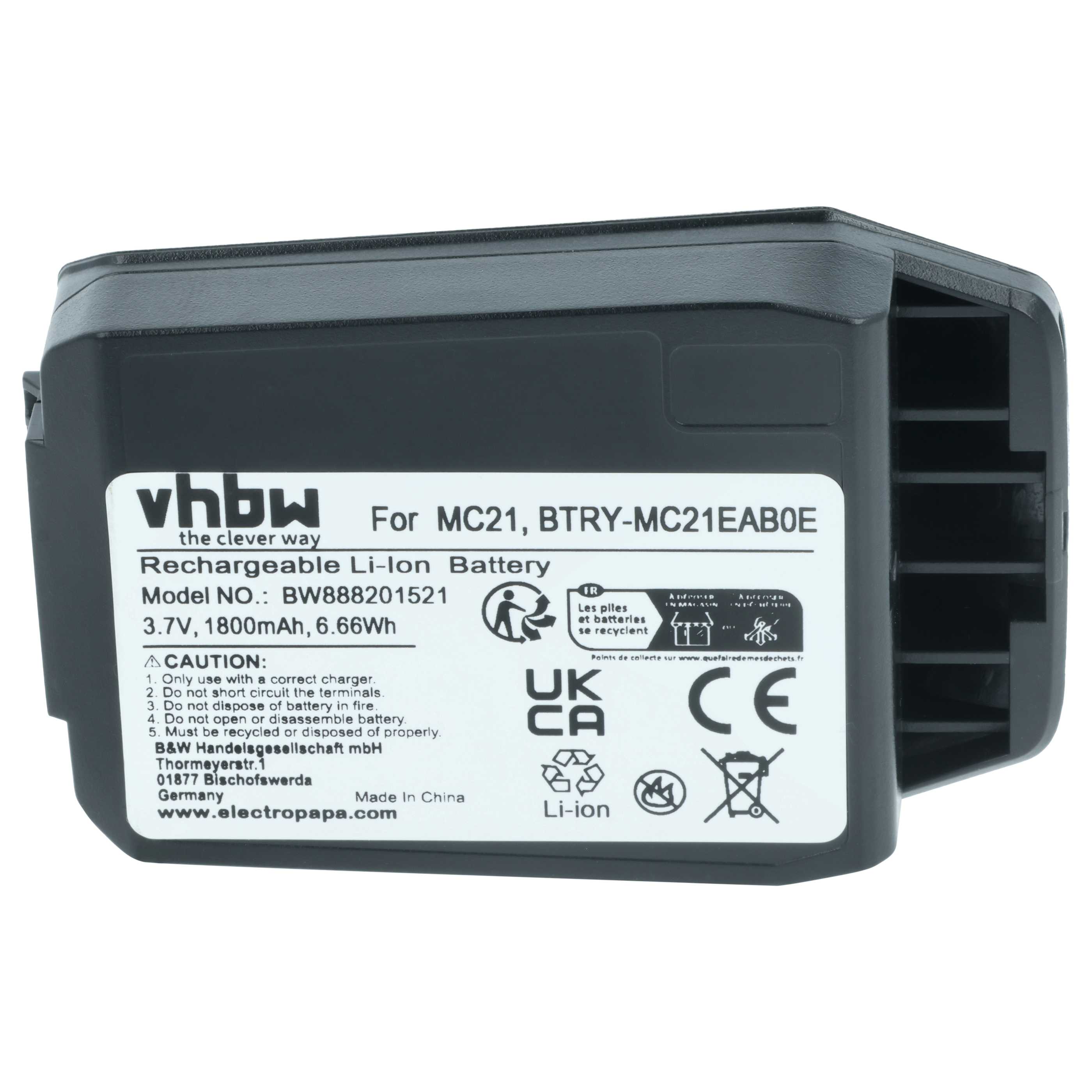 Batteria per computer portatile scanner sostituisce Motorola 82-105612-01, 82-150612-01 - 1800mAh 3,7V Li-Poly