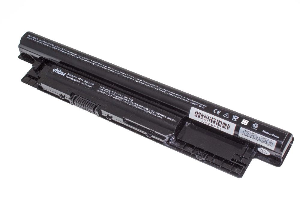 Batterie remplace Dell 312-1387, 24DRM, 0MF69, 312-1390 pour ordinateur portable - 4400mAh 11,1V Li-ion, noir