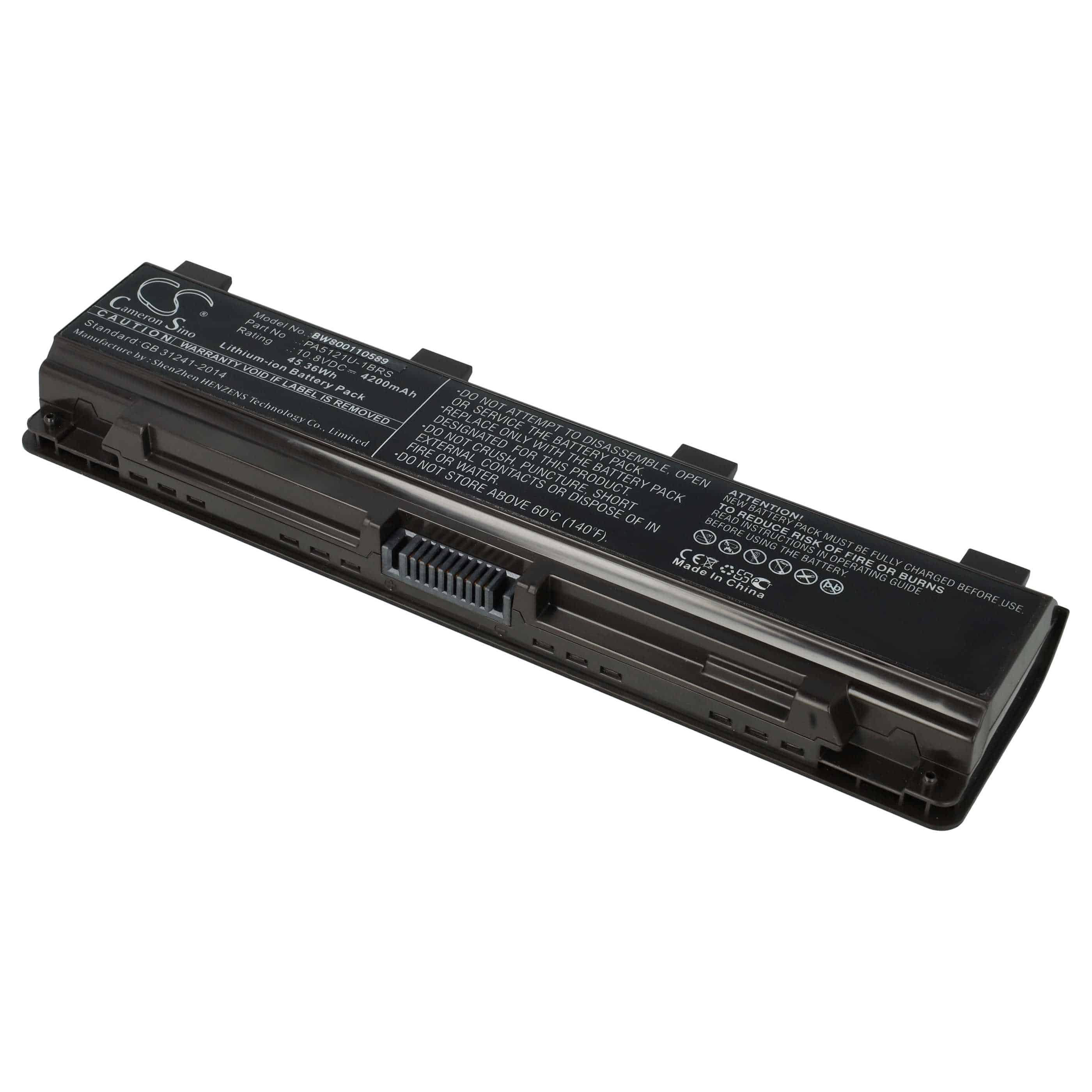 Notebook Battery Replacement for Toshiba PABAS274, PA5121U-1BRS, P000573260 - 4200 mAh 10.8 V Li-Ion, black