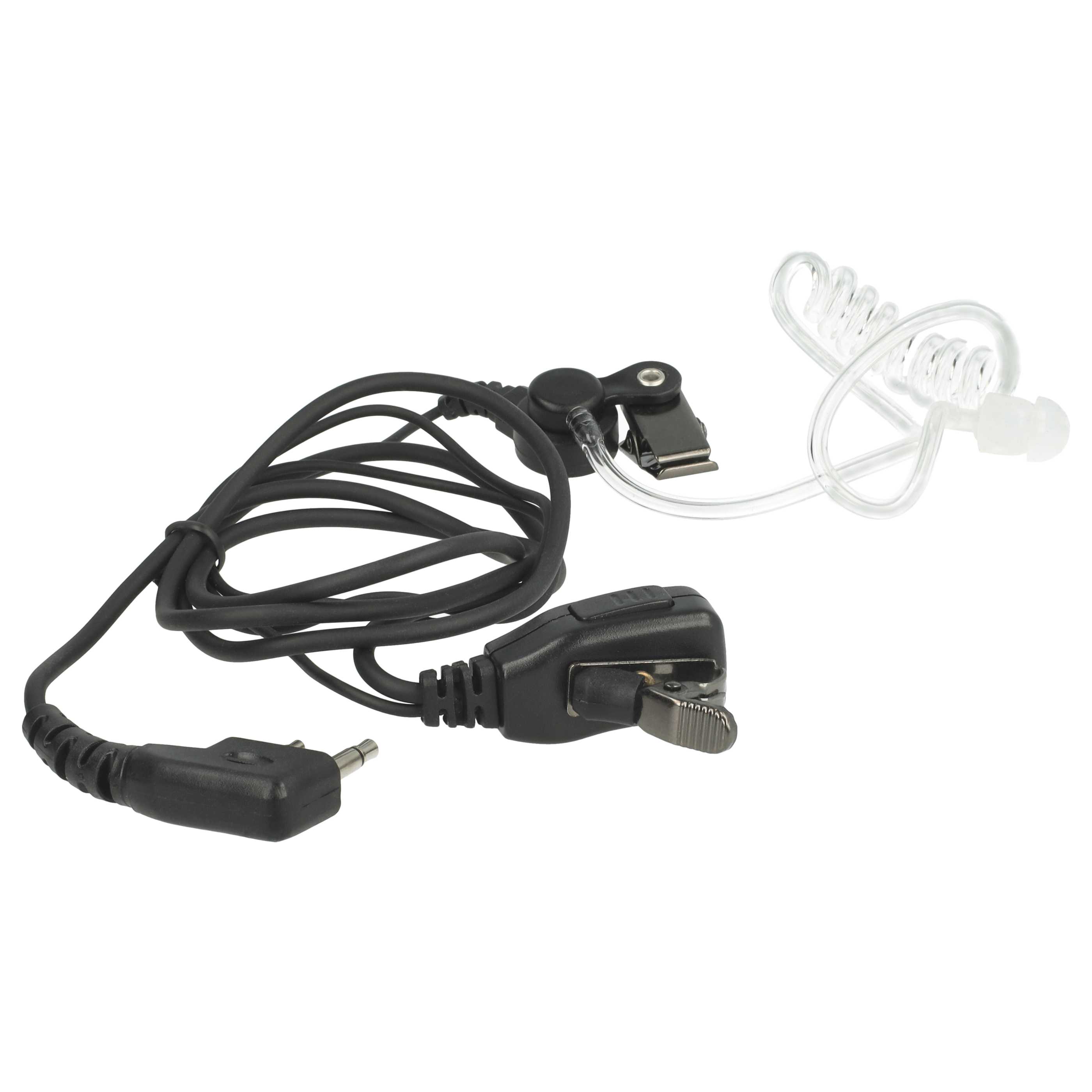 5x Security Radio Headset - "Take Call Button", Clip Mount + Phono Cable