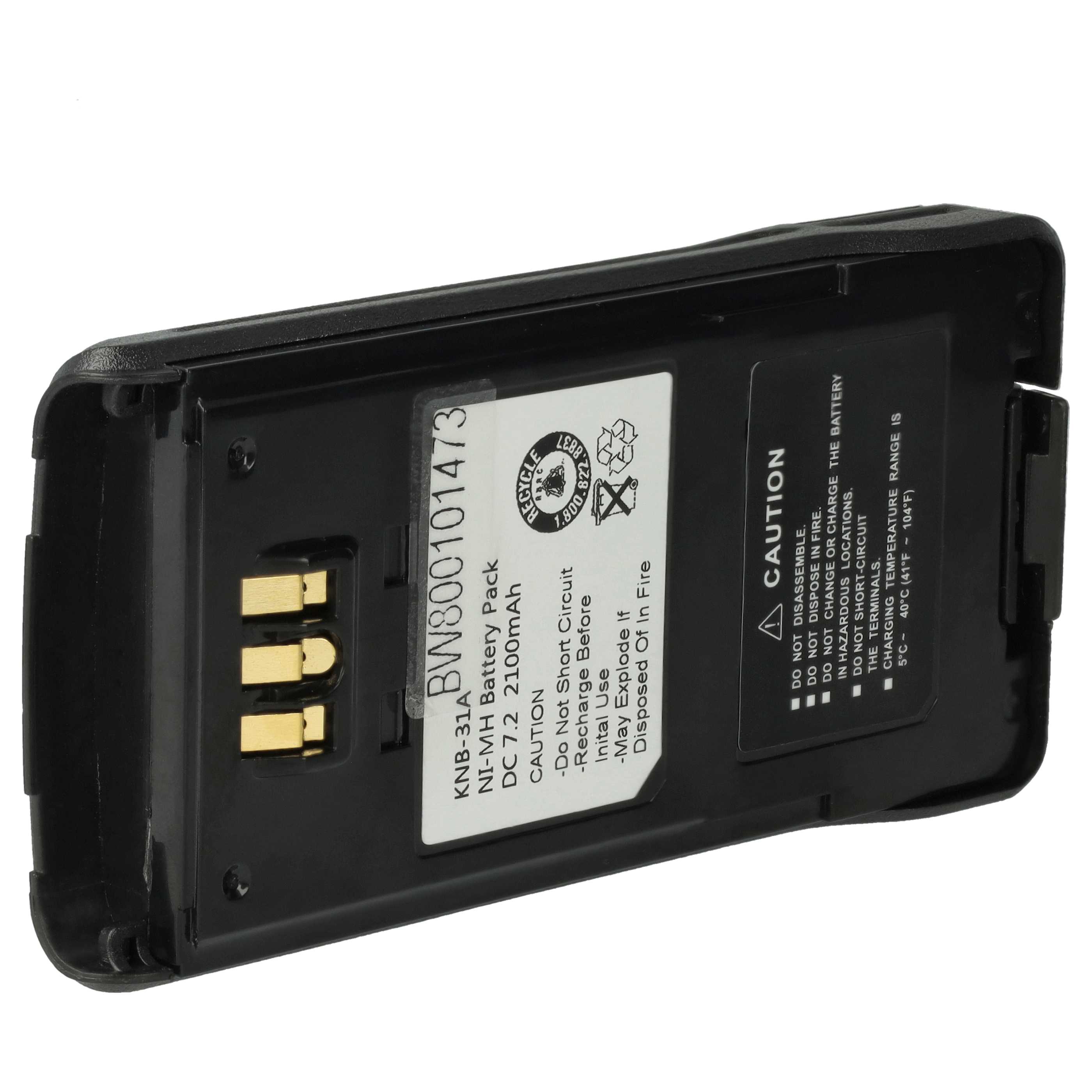 2x Batteria sostituisce Kenwood KNB-41NC, KNB-32N, KNB-31A, KNB-33L per dispositivo radio - 2100mAh 7,2V NiMH