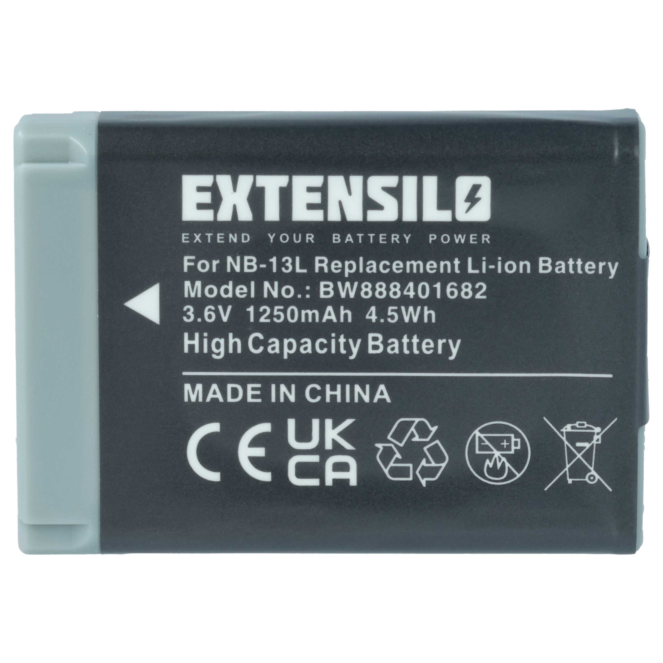 3x Batteria sostituisce Canon NB-13L per fotocamera - 1250mAh 3,6V Li-Ion