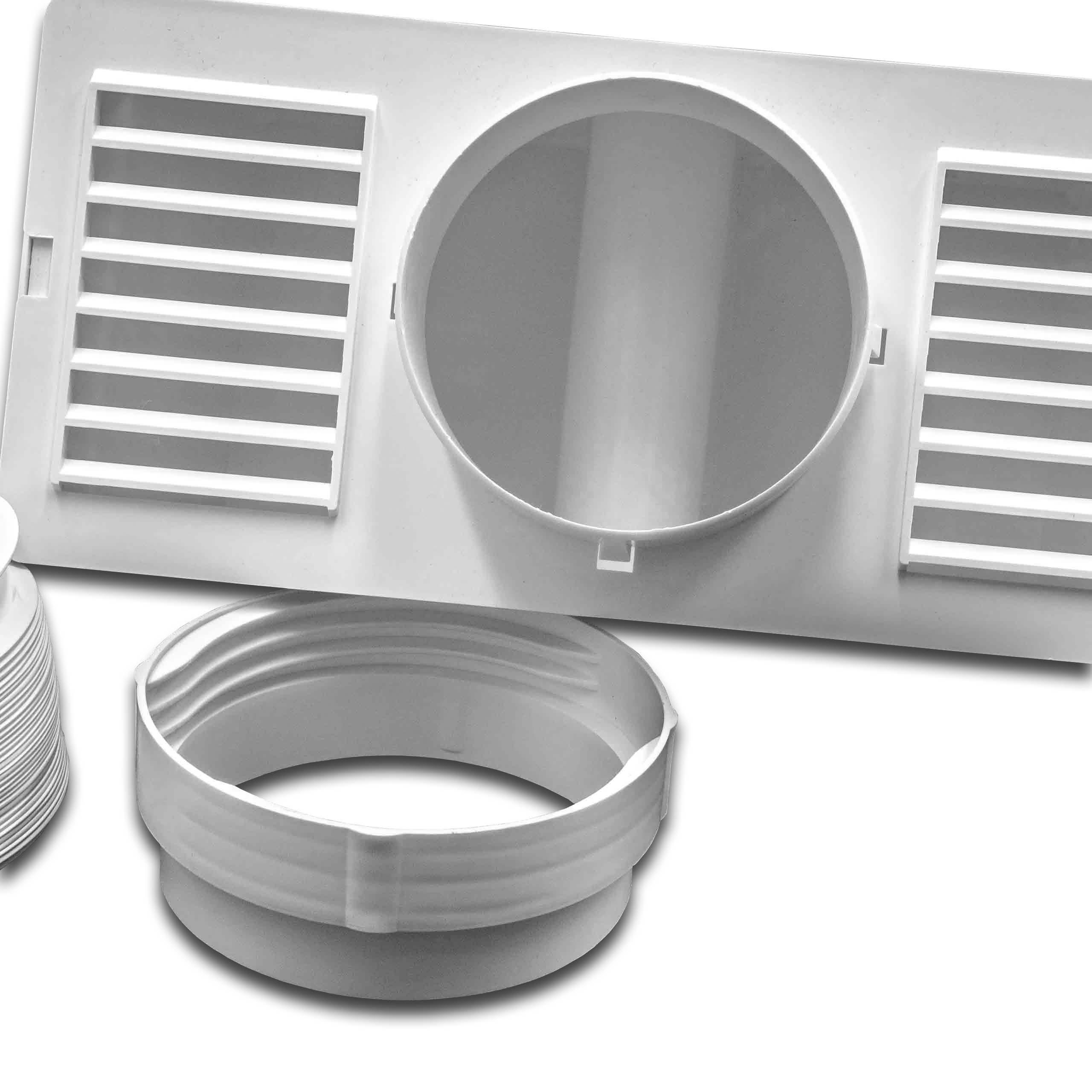 vhbw Condenser Box for Tumble Dryer - Indoor Condenser Kit with Vent Hose & Adapter White