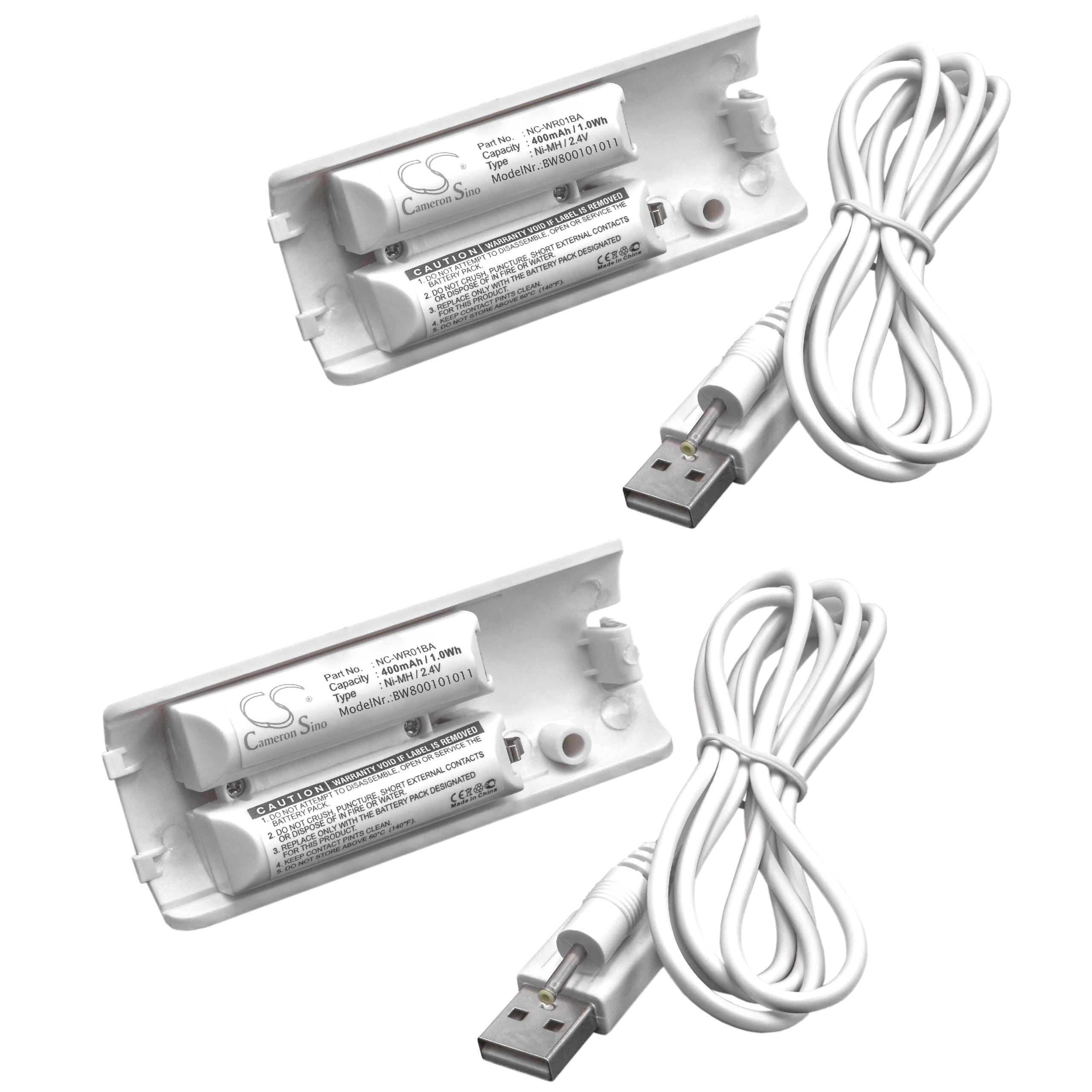 2x Akumulator do pada Nintendo zamiennik Nintendo NC-WR01BA - 400 mAh, 2,4 V