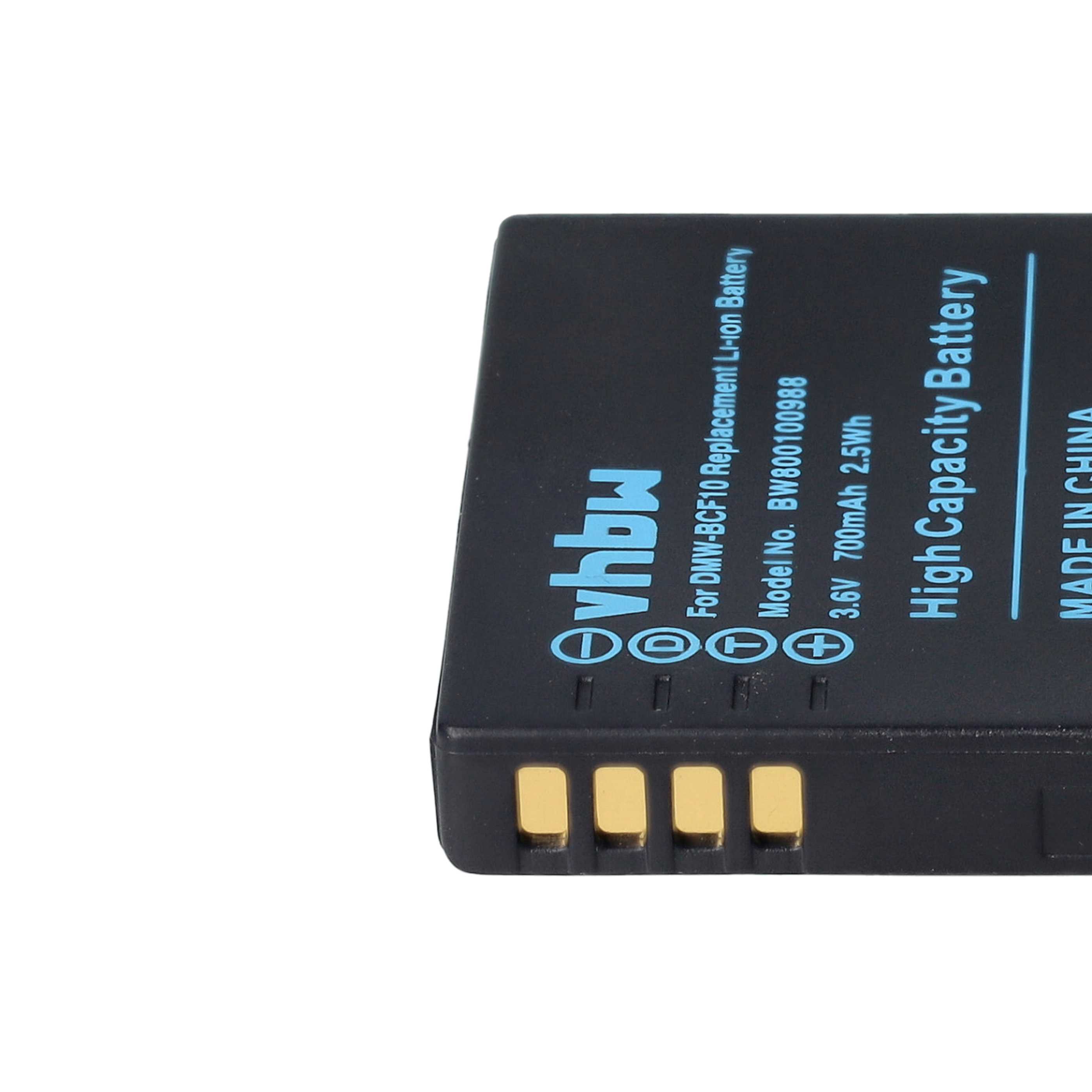 2x Battery replaces Panasonic DMW-BCF10E, DMW-BCF10 - 1000mAh, 3.6V, Li-Ion