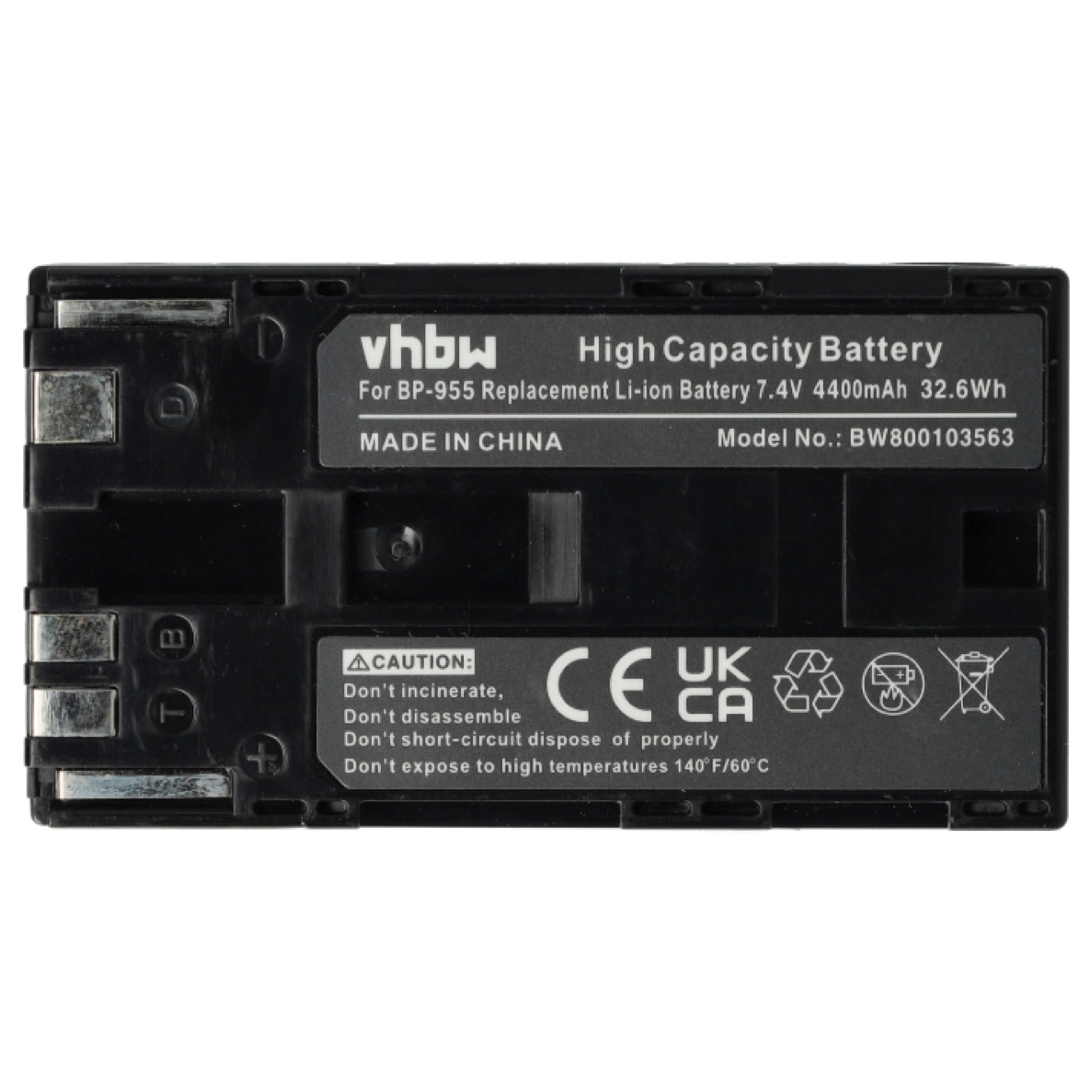 Videocamera 2x Battery replaces Canon BP-955 - 4400 mAh 7.4 V Li-Ion