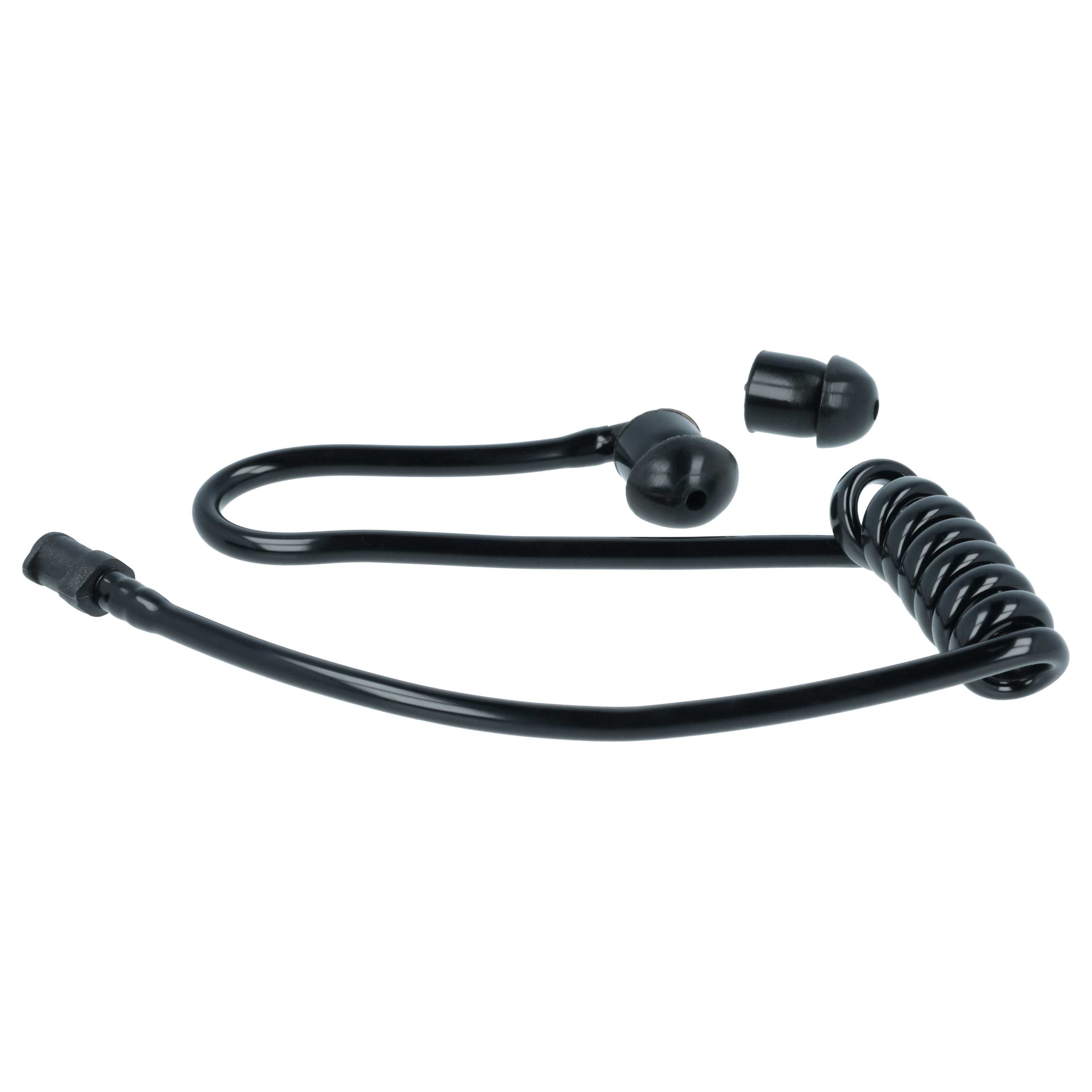 Sound Tube suitable for Headset - Incl. 2x ear plug, Black, Transparent