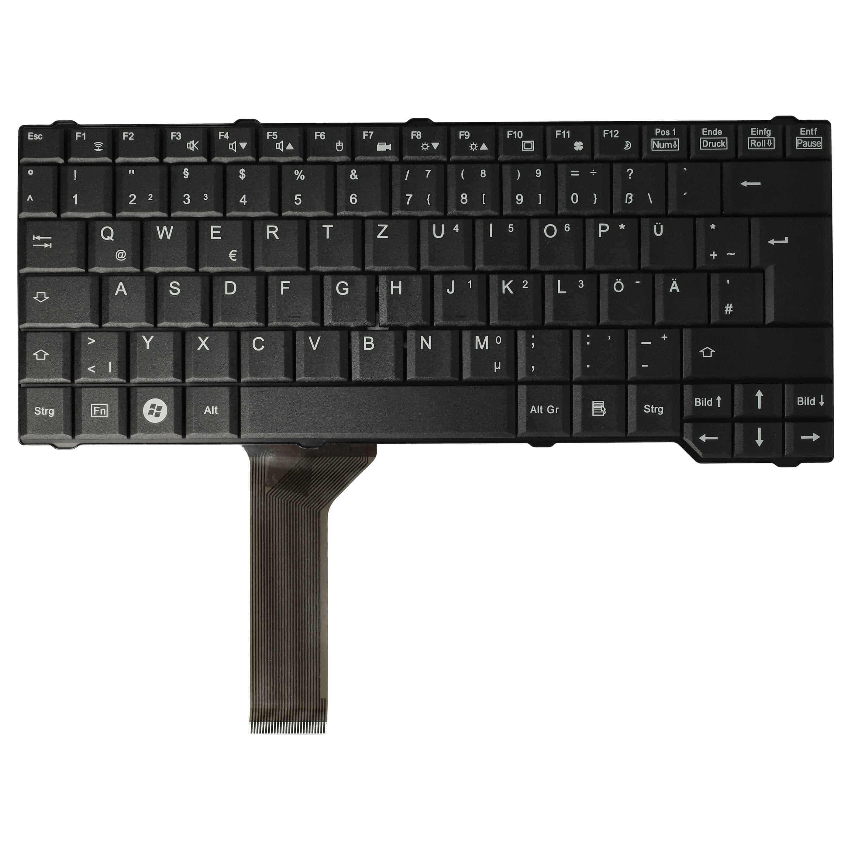 Keyboard replaces Fujitsu Siemens 10600968055, 90.4J007.00G, 71GF50072-10 for notebook - black QWERTZ