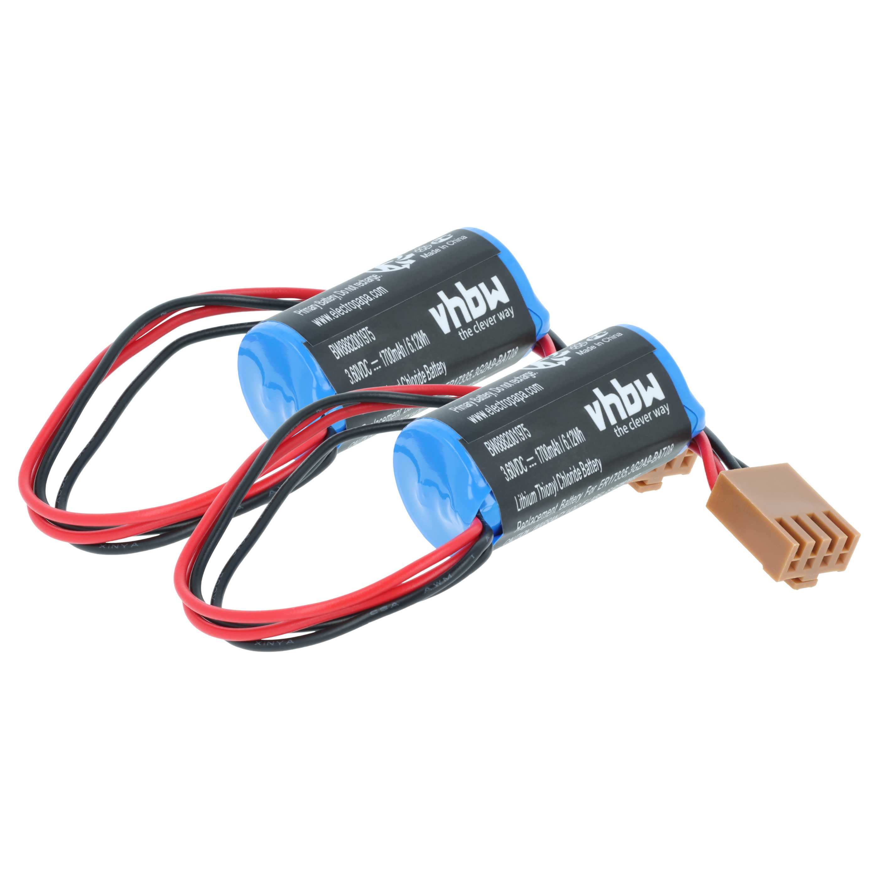 2x Bateria do PLC programowalnego sterownika zamiennik Omron C500-BAT08, 3G2A9-BAT08 - 1700 mAh 3,6 V Li-SOCl2