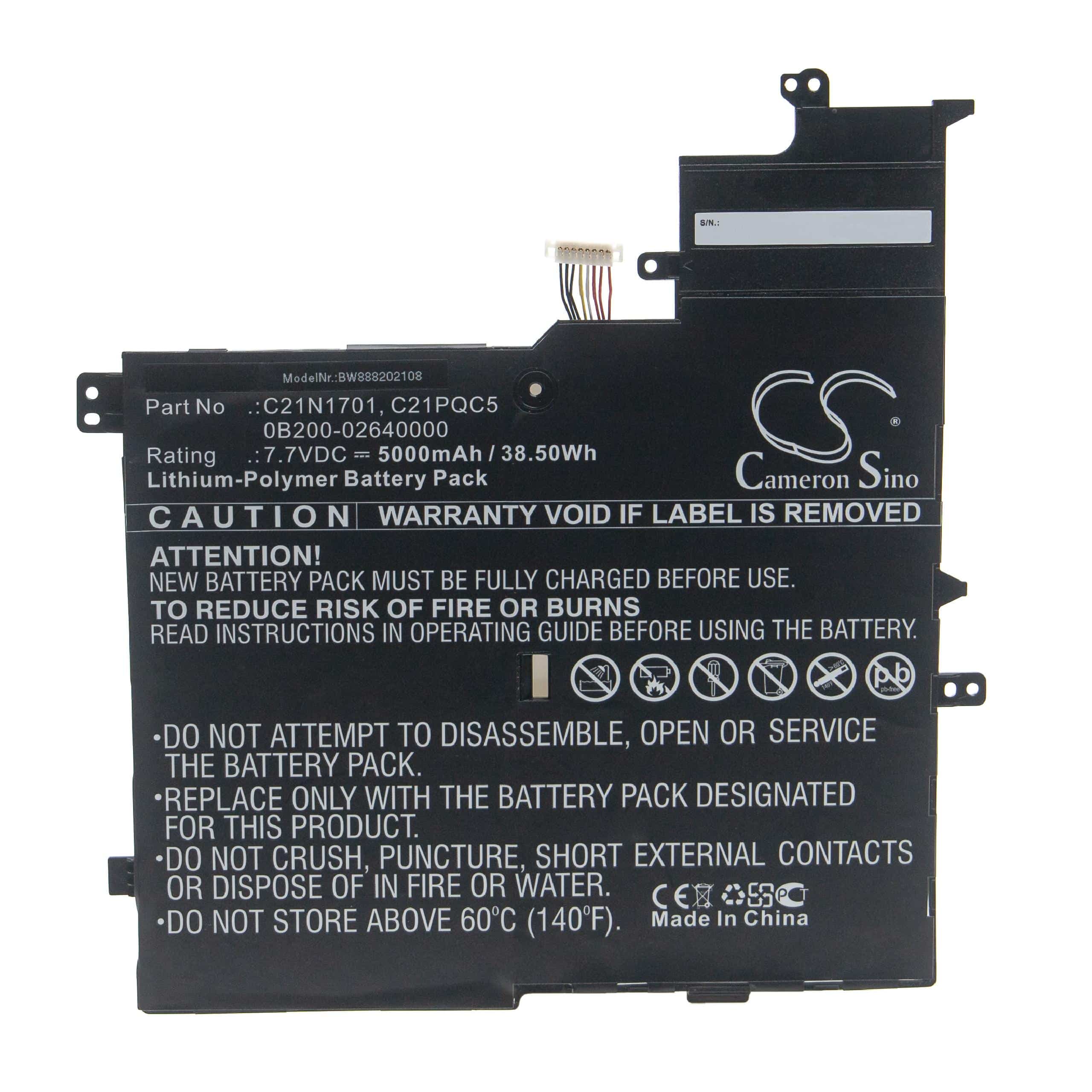 Akumulator do laptopa zamiennik Asus 0B200-02640000, C21PQC5, C21N1701 - 5000 mAh 7,7 V LiPo