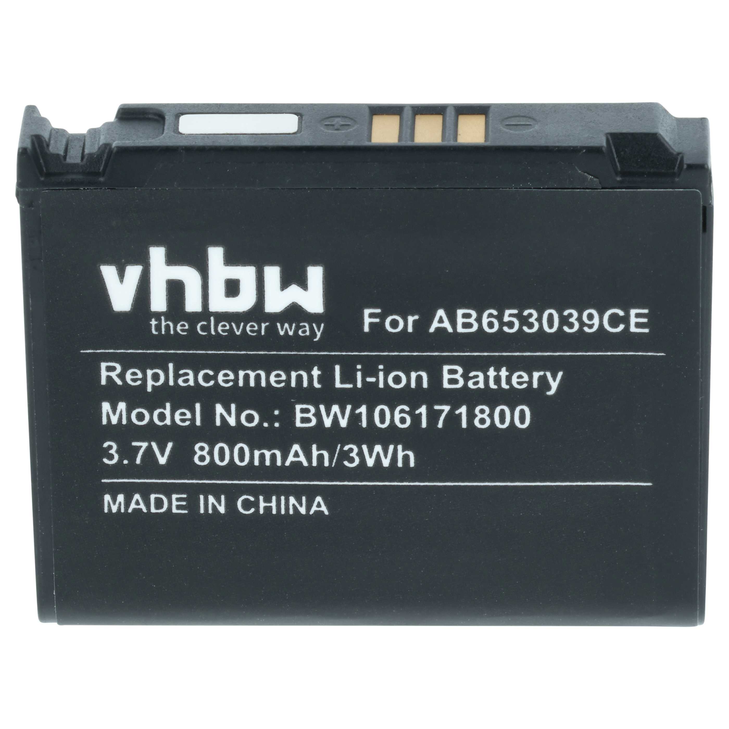 Akumulator do telefonu smartfona zamiennik Samsung AB653039CEC, AB653039CE, AB653039CC - 800 mAh 3,7 V Li-Ion