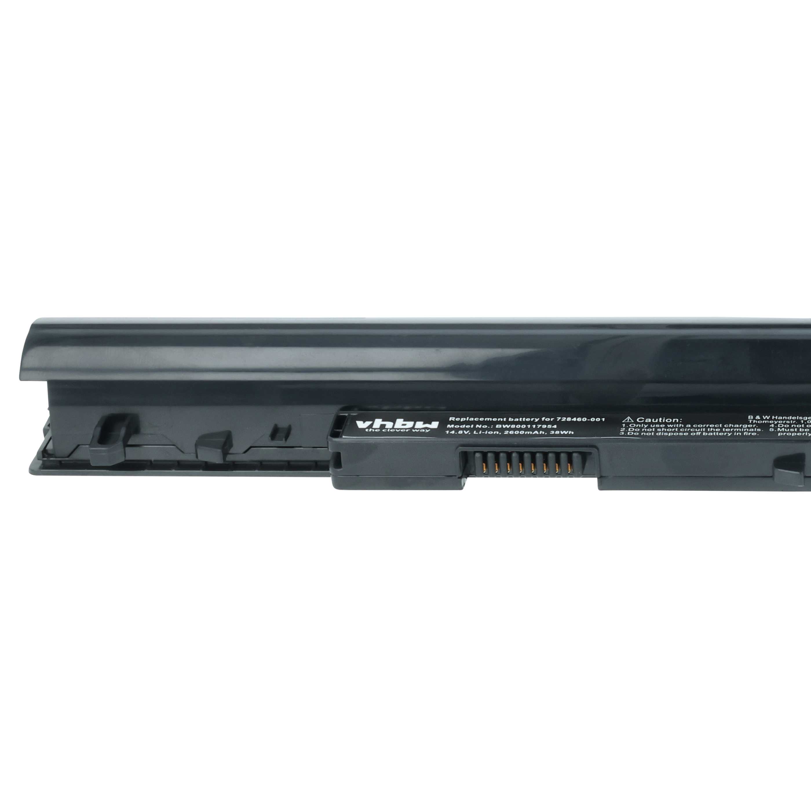 Batteria sostituisce HP 728248-221, 728248-141, 728248-121 per notebook - 2600mAh 14,8V Li-Ion nero