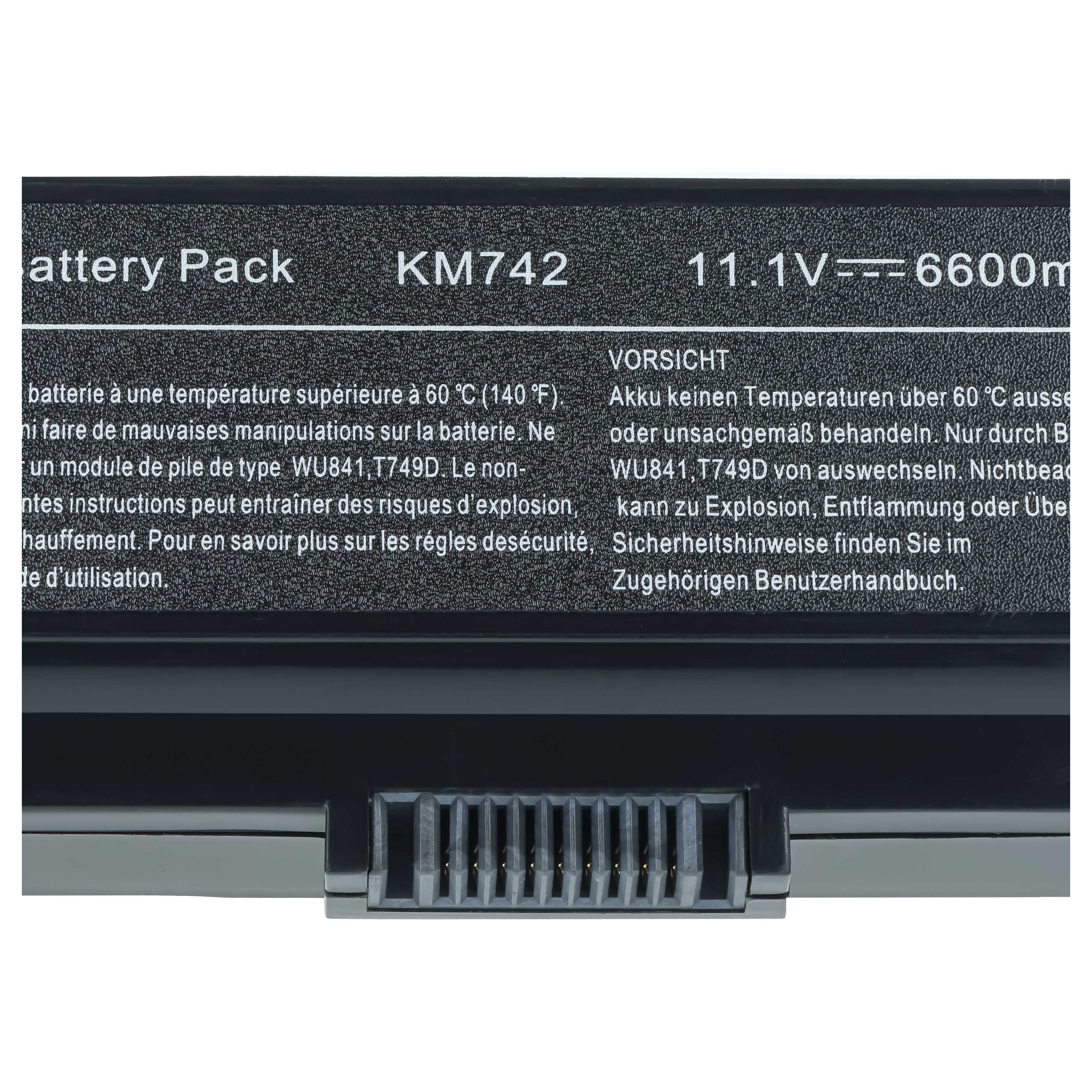 Akumulator do laptopa zamiennik Dell 0GW252, 0F965N, 0F972N, 312-0566 - 6600 mAh 11,1 V Li-Ion, czarny