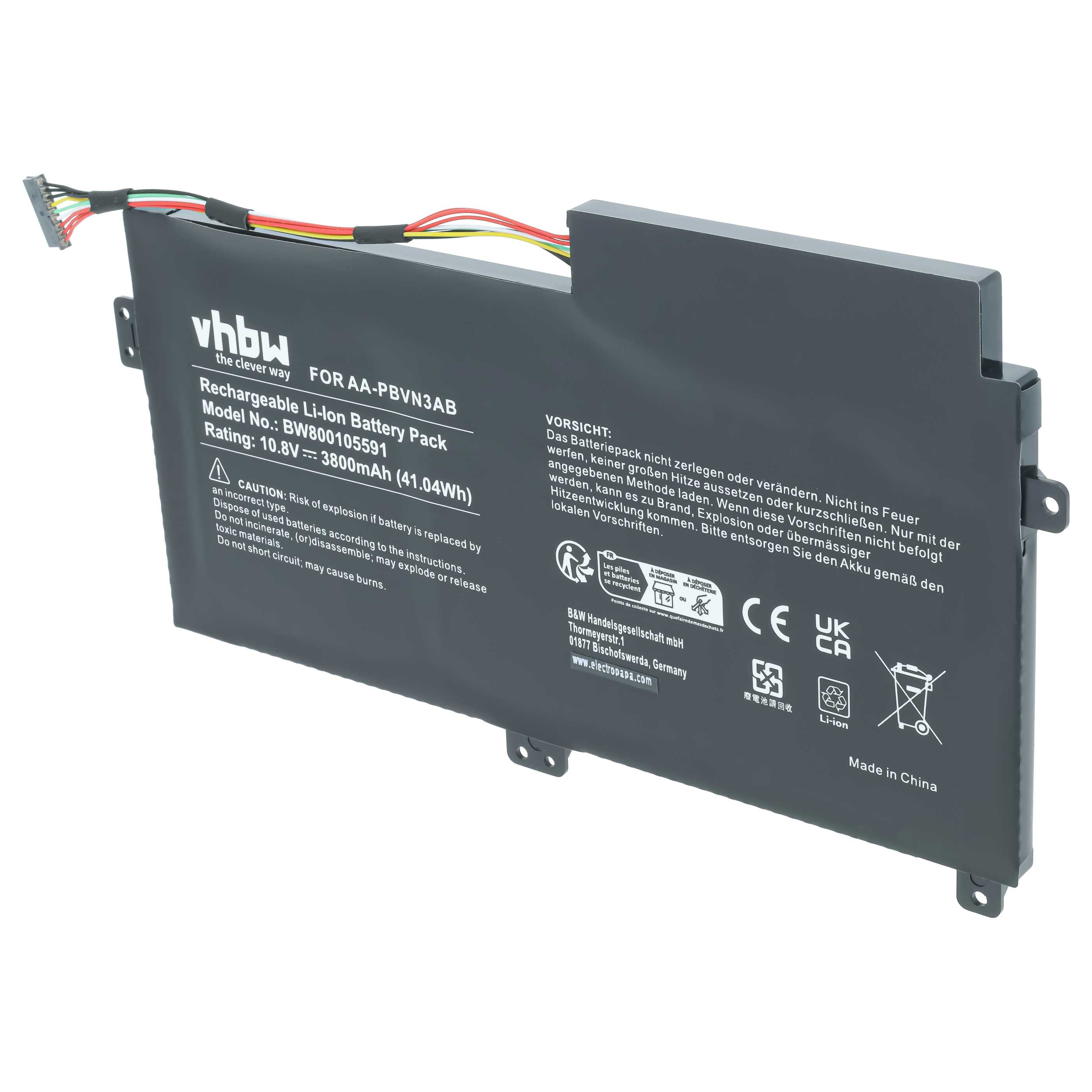 Akumulator do laptopa zamiennik Samsung AA-PBVN3AB, BA43-00358A - 3800 mAh 10,8 V Li-Ion, czarny