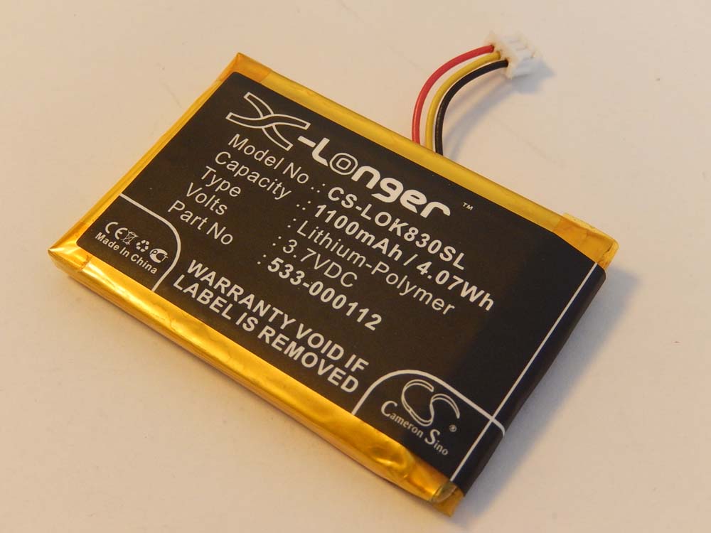 Batterie remplace 533-000112 pour clavier - 1100mAh 3,7V Li-polymère