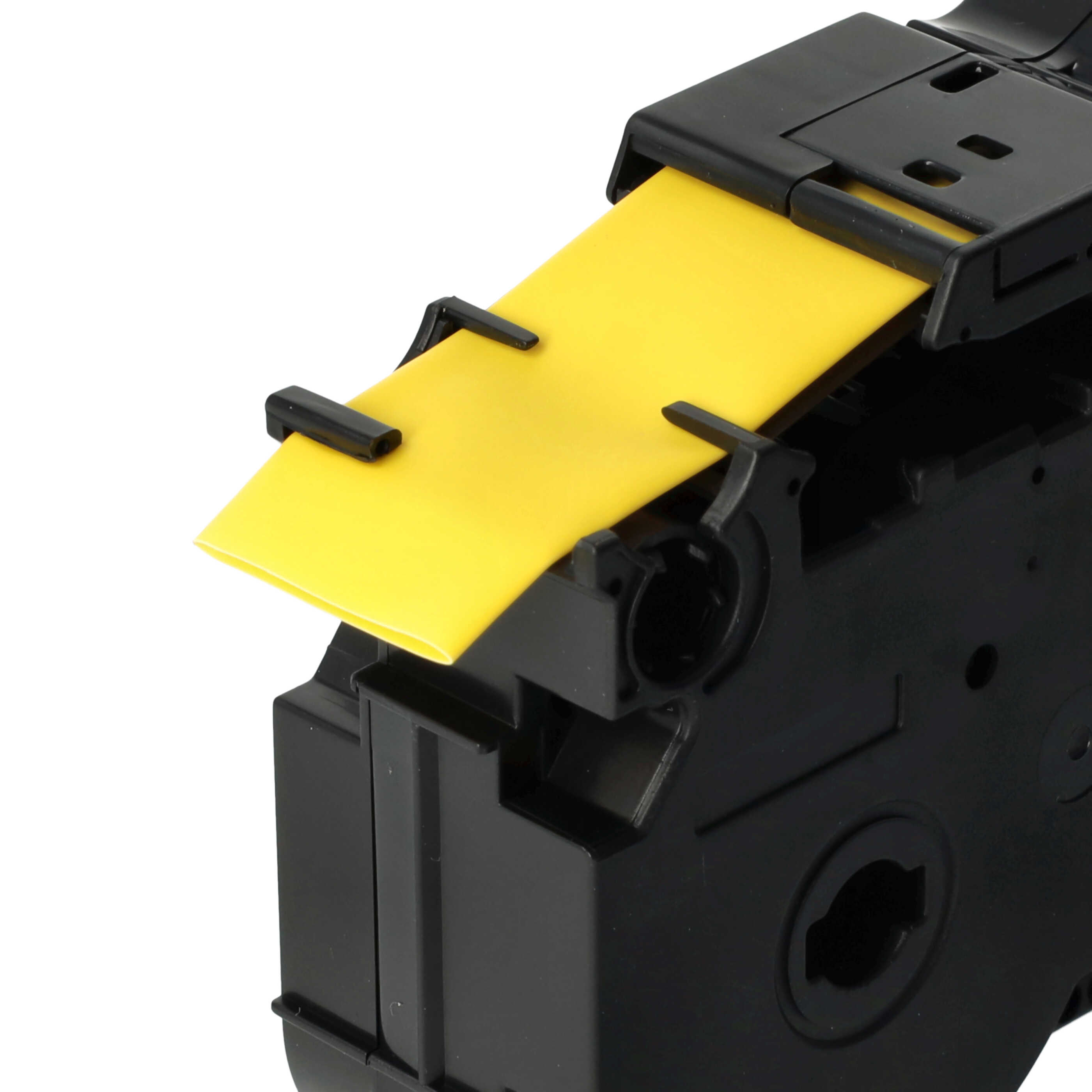 Cassetta tubi termorestringenti sostituisce Brother AHS-651, HS651 per etichettatrice Brother nero su giallo
