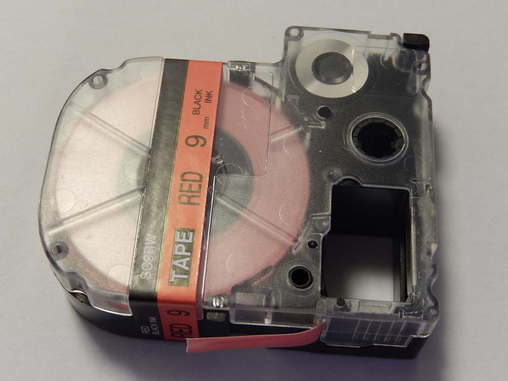 Cassette à ruban remplace Epson LC-3YRN - 9mm lettrage Noir ruban Rouge