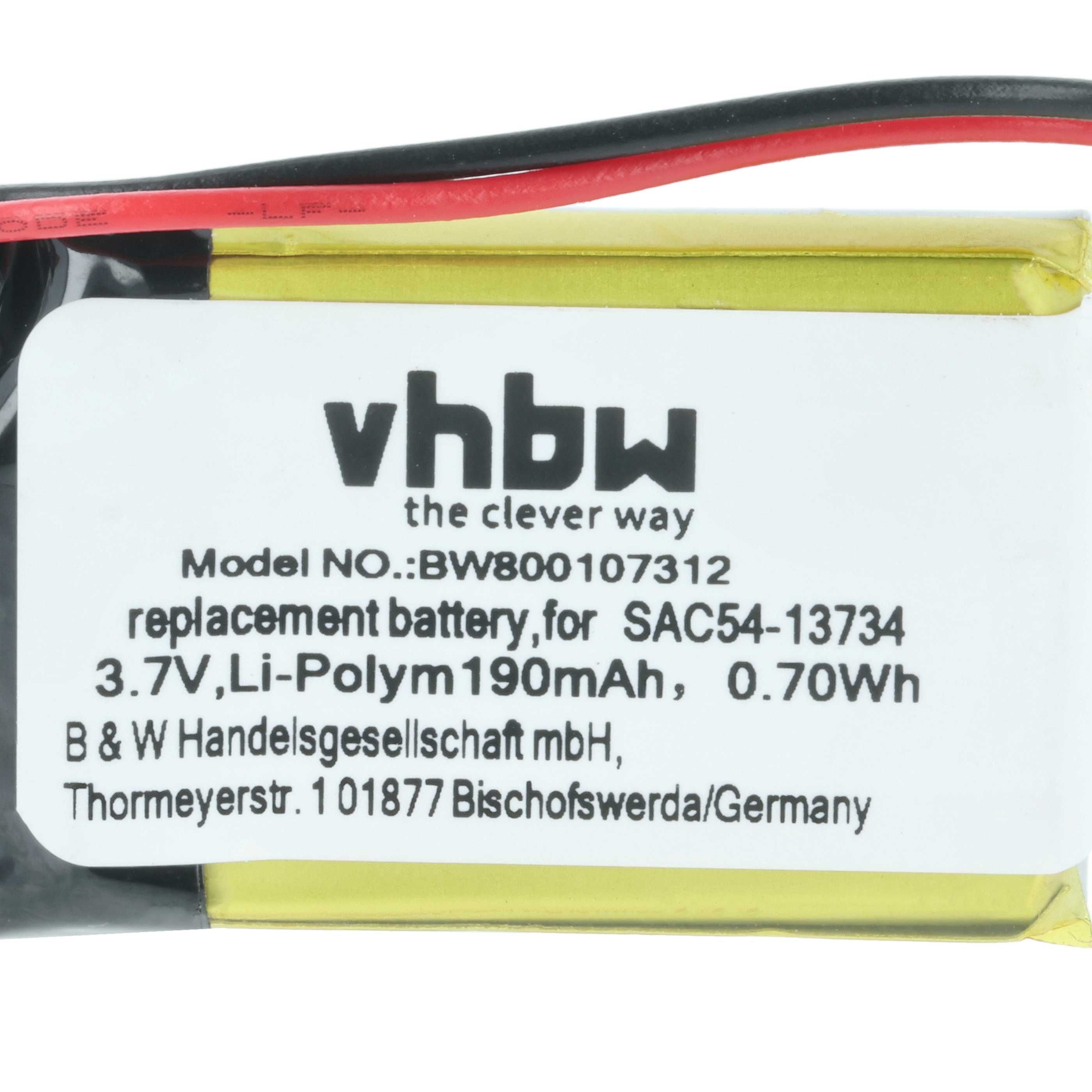 Batteria collare per collare per cani sostituisce Sportdog SAC54-13734 - 190mAh 3,7V Li-Poly