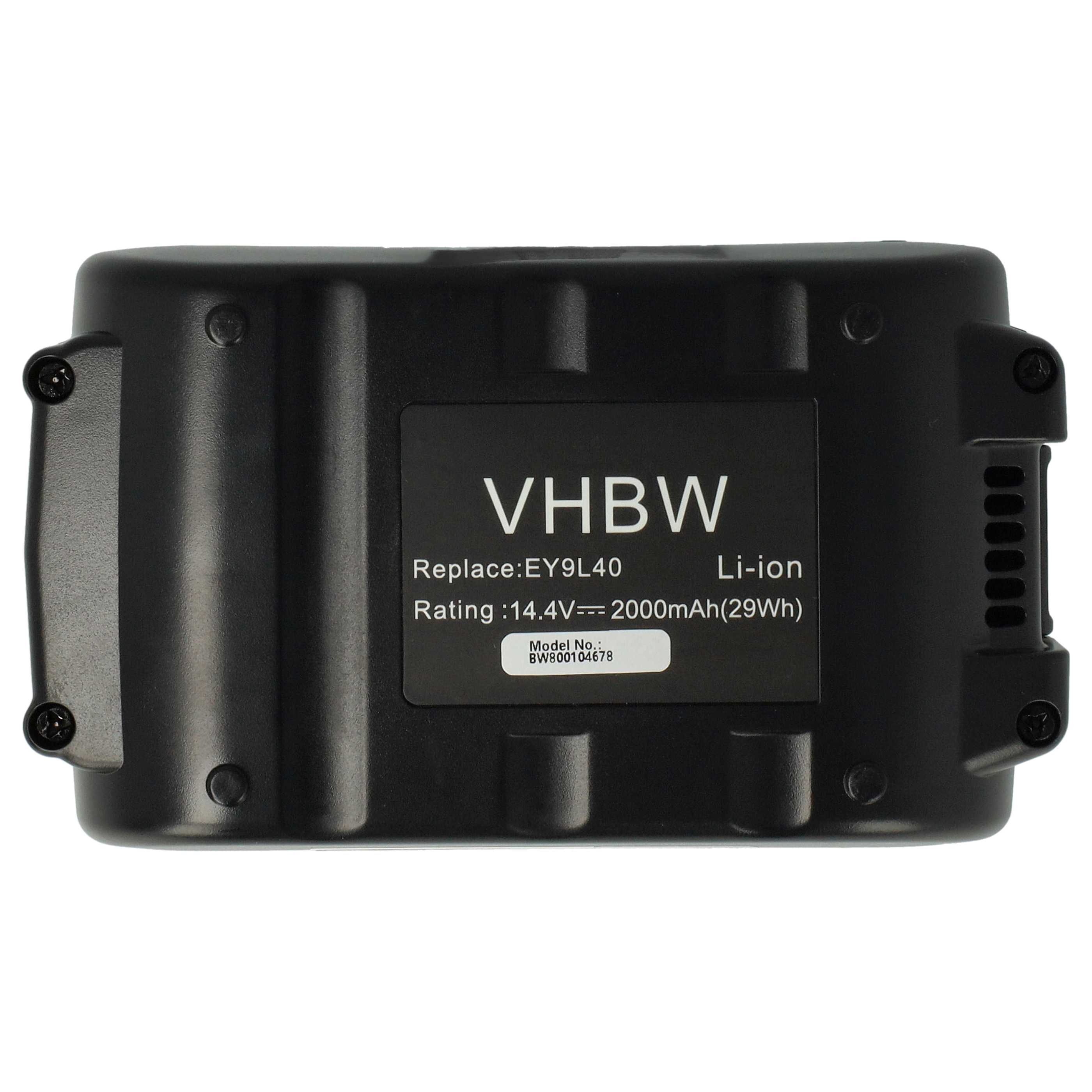 Battery replaces Panasonic EY9L44B, EY9L41, EY9L40B, EY9L40 Electric Power Tool - 2000 mAh, 14.4 V, Li-Ion