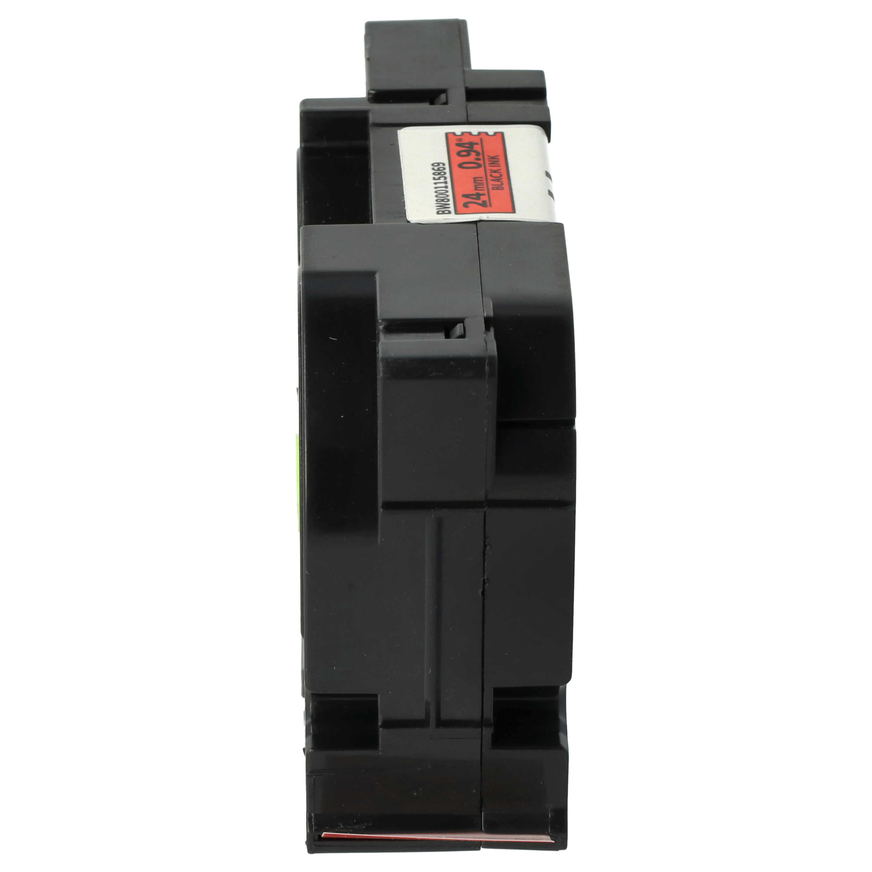 Cassette à ruban remplace Brother HGE-451 - 24mm lettrage Noir ruban Rouge