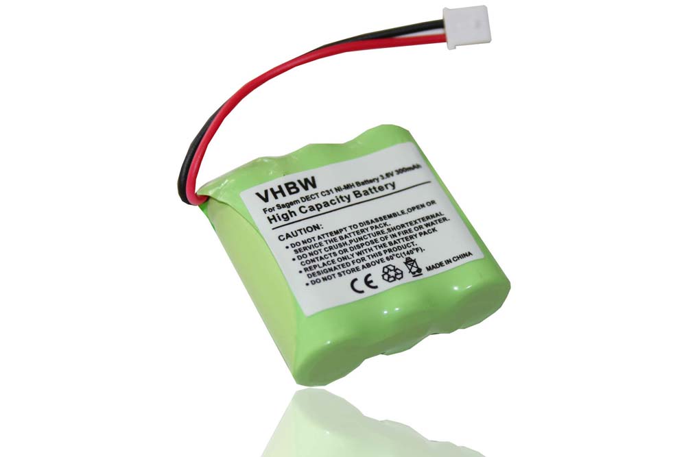 Landline Phone Battery Replacement for Sagem 30AAAM3BMX - 300mAh 3.6V NiMH