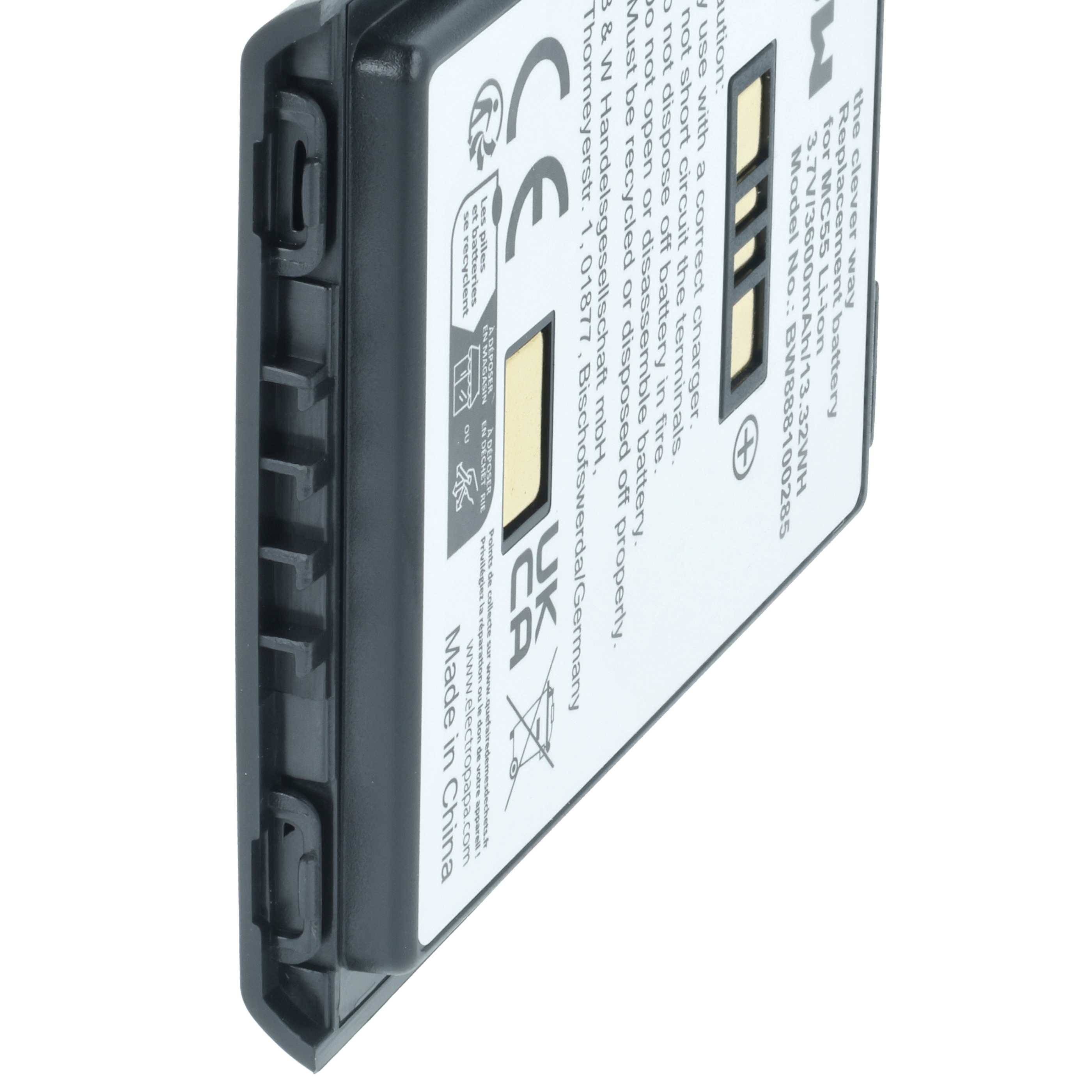 Mobilcomputer PDA-Akku als Ersatz für Symbol BTRY-MC55EAB02, 82-111094-01, U60493 - 3600mAh 3,7V Li-Ion