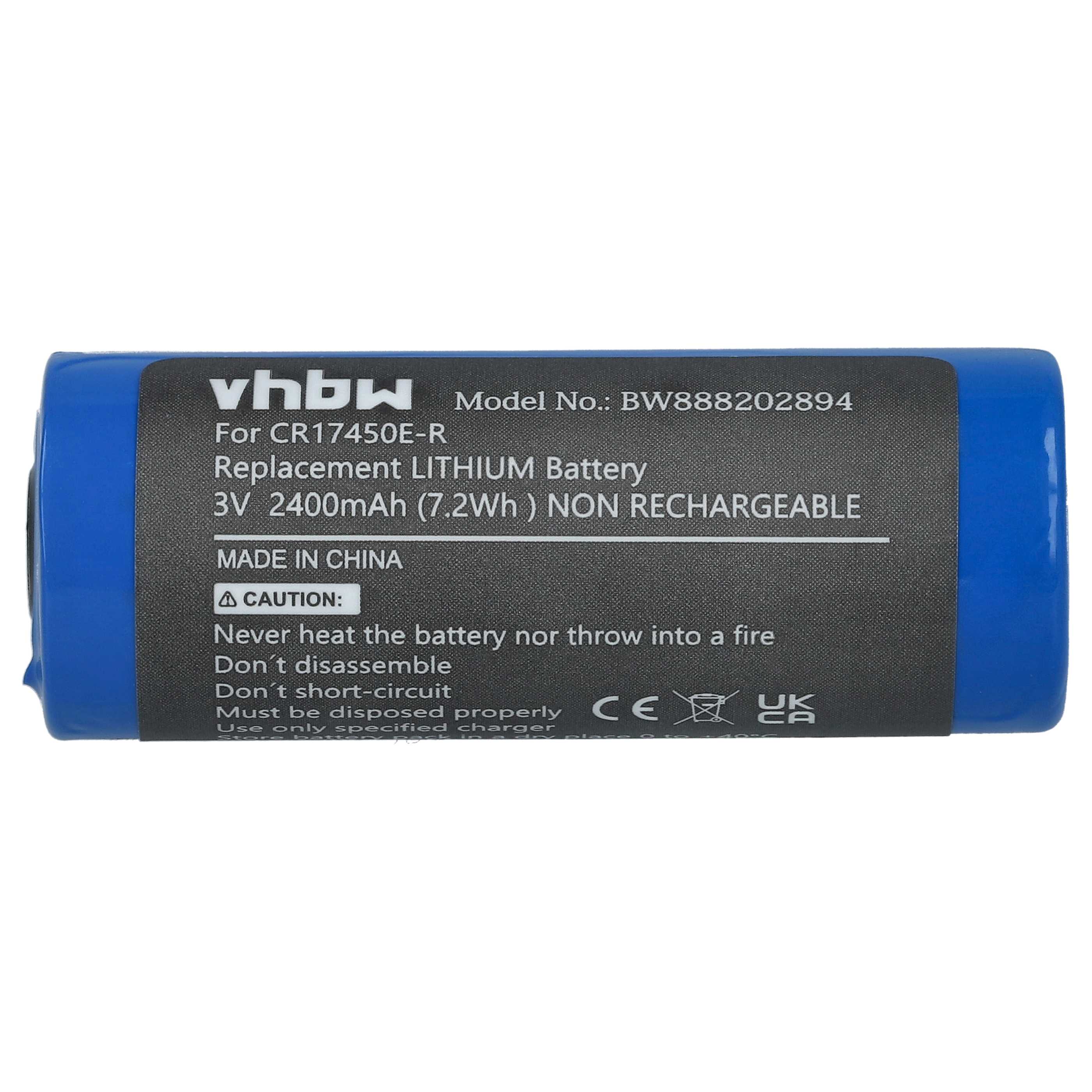 Pile remplace CR17450E-R pour - 2400mAh 3V Li-ion