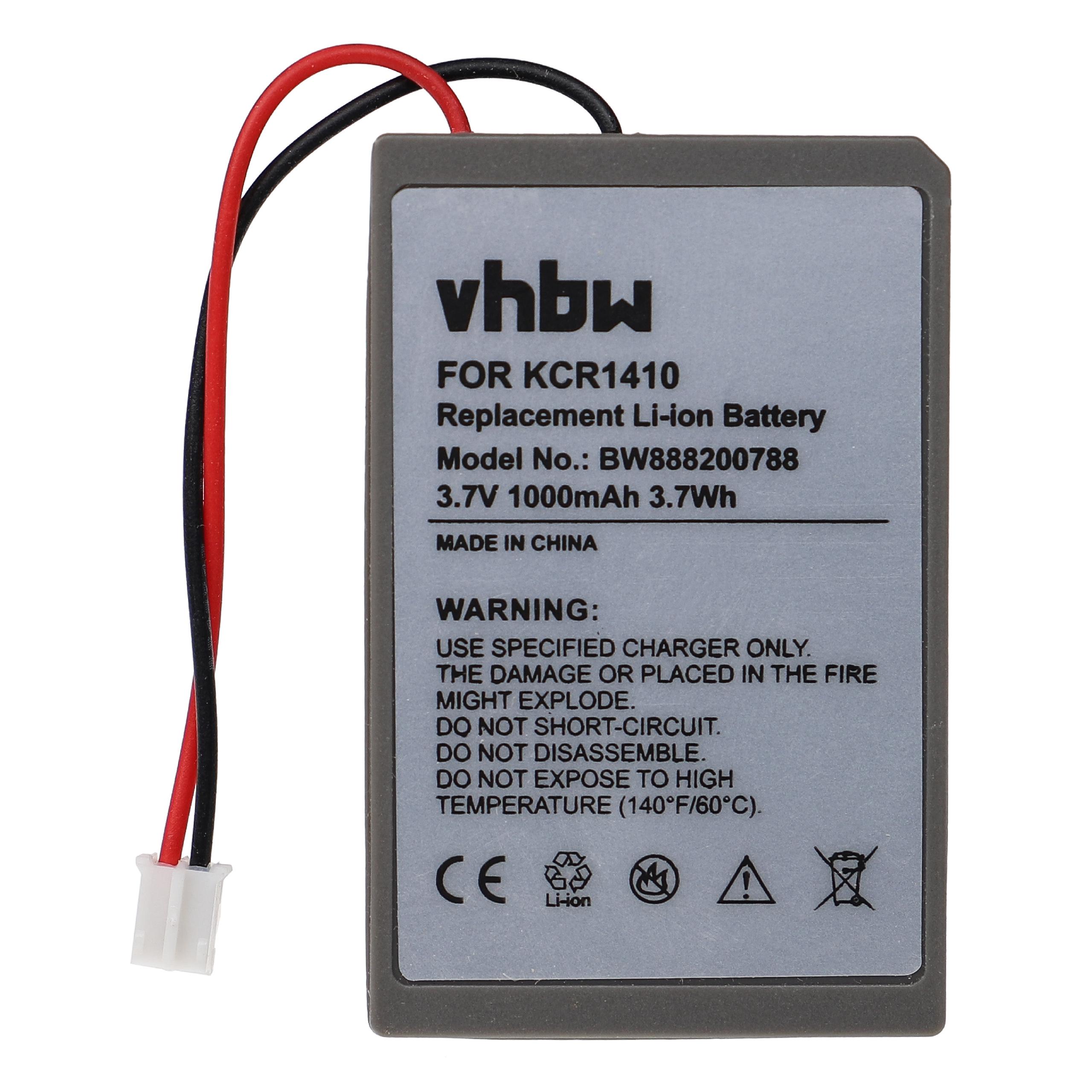 Batería reemplaza Sony LIP1522, KCR1410 para mando Sony - 1000 mAh 3,7 V Li-Ion