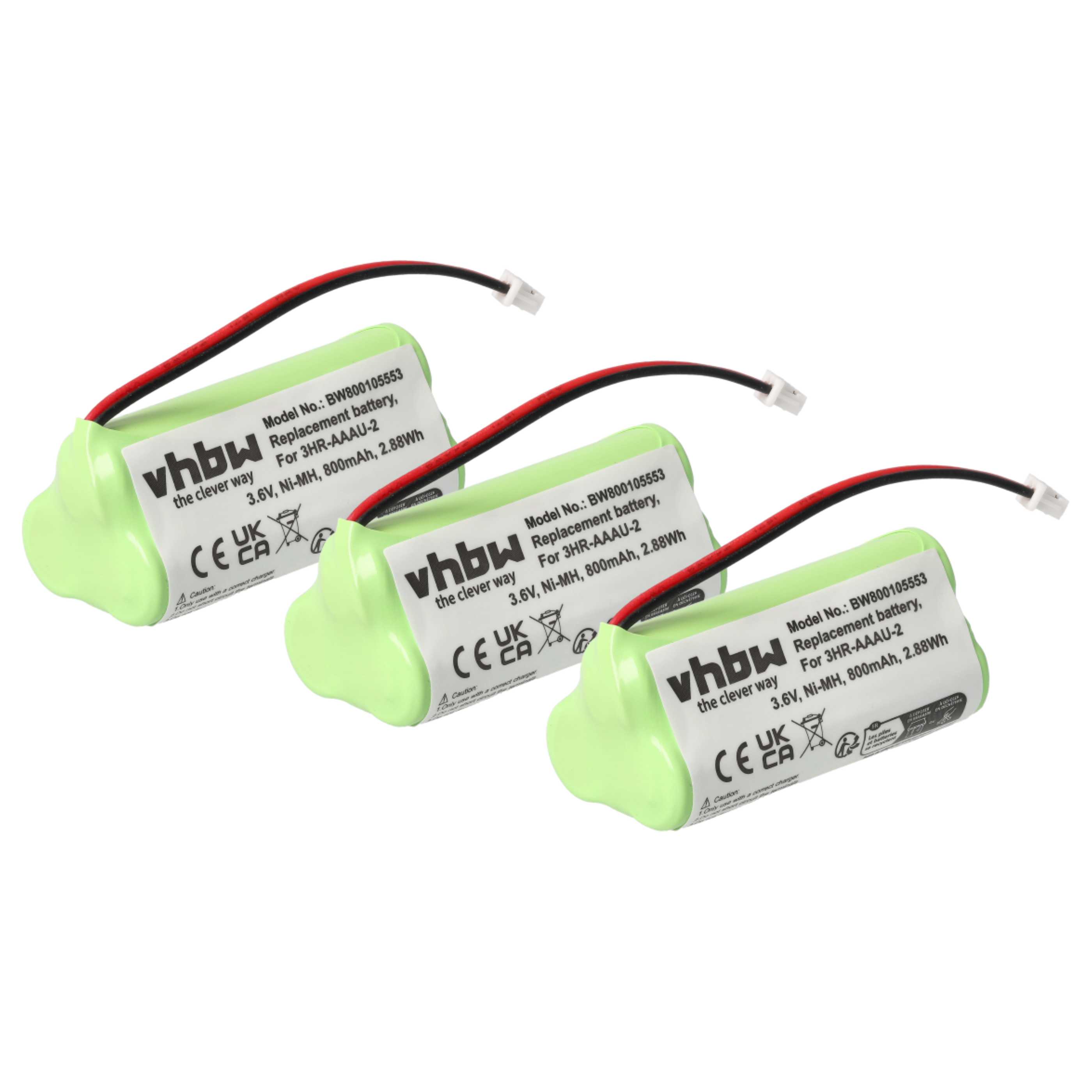 3x Batteries remplace Bang & Olufsen 3HR-AAAU-2 pour téléphone Bang & Olufsen - 700mAh 3,6V NiMH