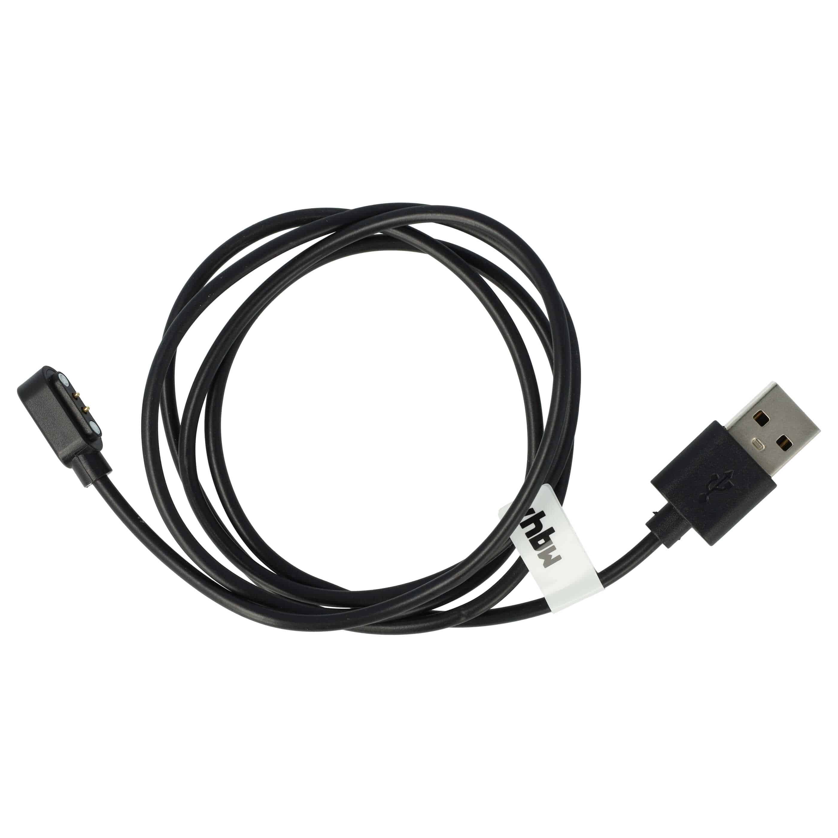 Cavo di ricarica USB per smartwatch Umidigi, Willful 3 - nero 100 cm