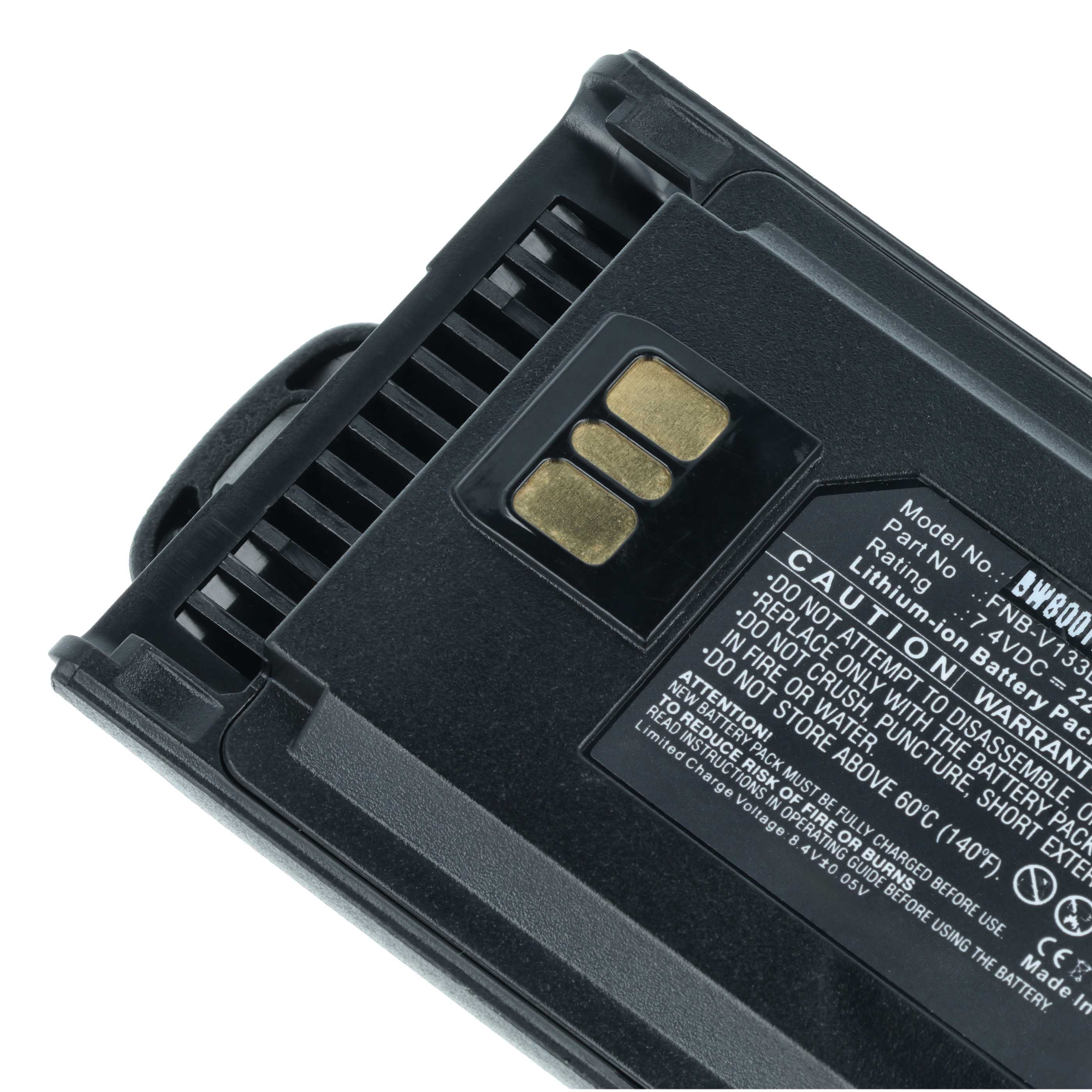 Radio 2x Battery replaces Motorola AAJ67X001, AAJ68X001, AAK66X501 - 2200 mAh 7.4 V Li-Ion + Belt Clip
