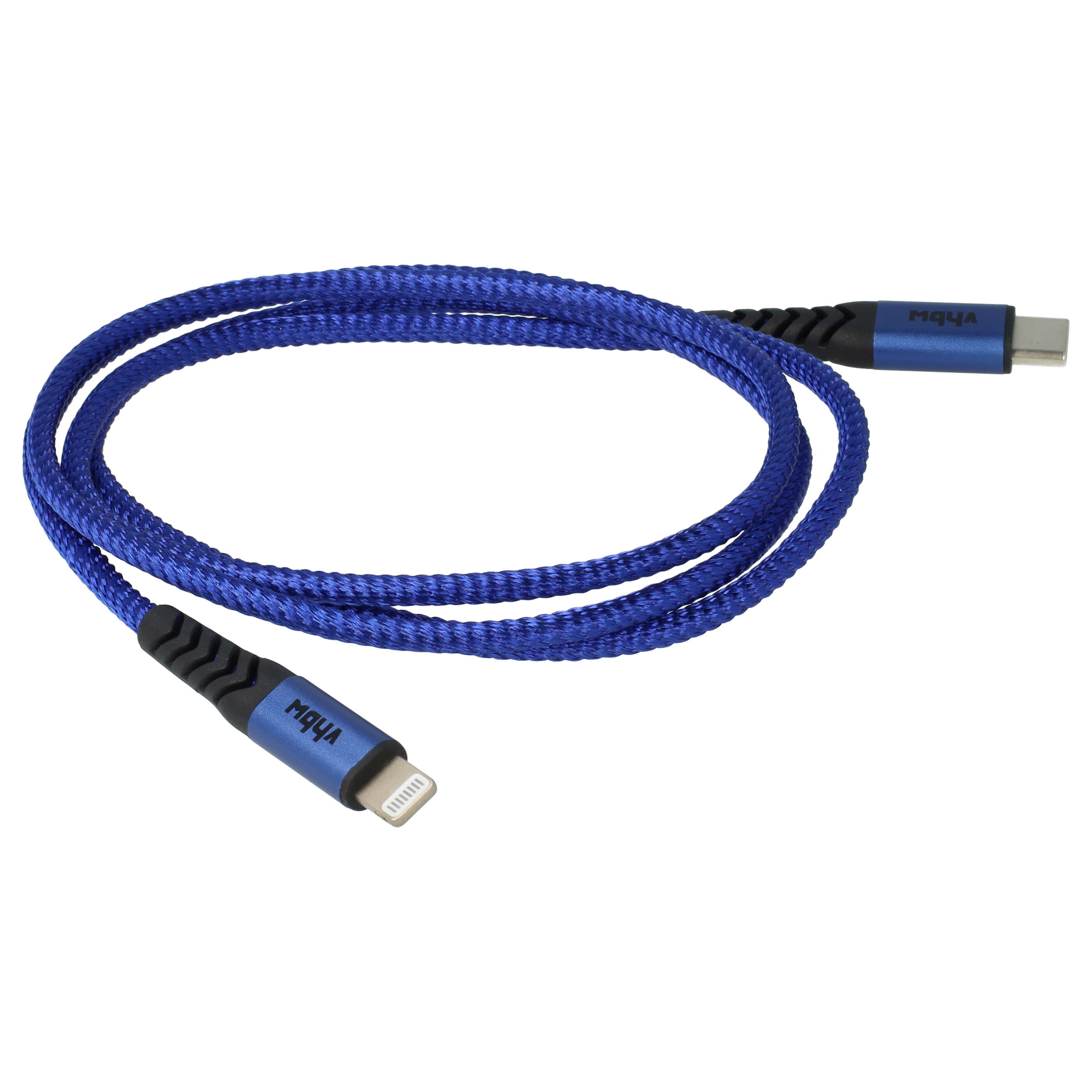 Kabel Lightning USB C, Thunderbolt 3 do urządzeń iOS Retina, 12" 2015-2017 - czarny / niebieski, 100 cm 