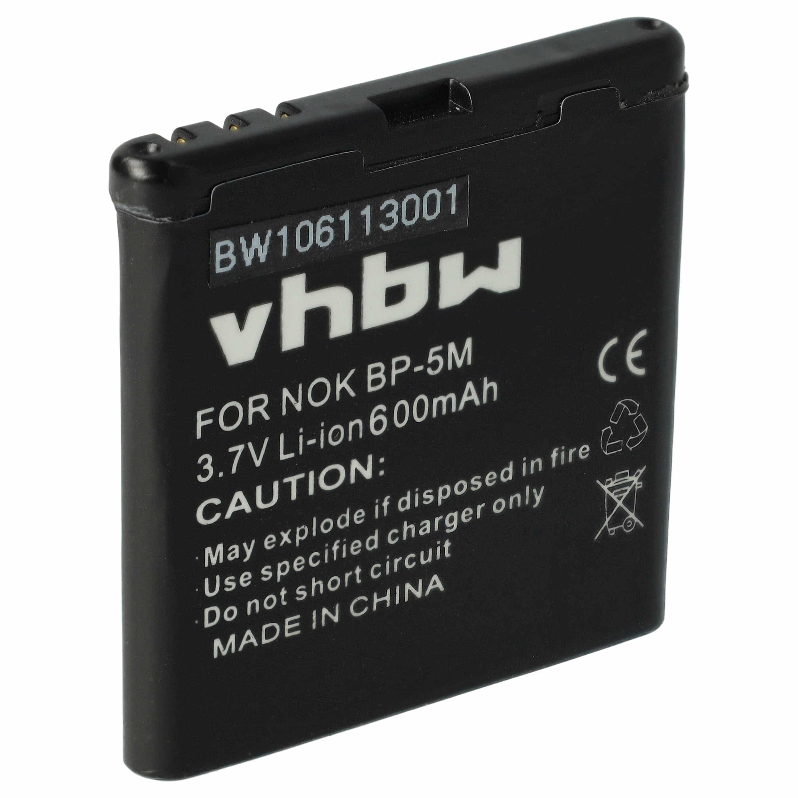 Akumulator do telefonu smartfona zamiennik Nokia BP-5M - 600 mAh 3,7 V Li-Ion