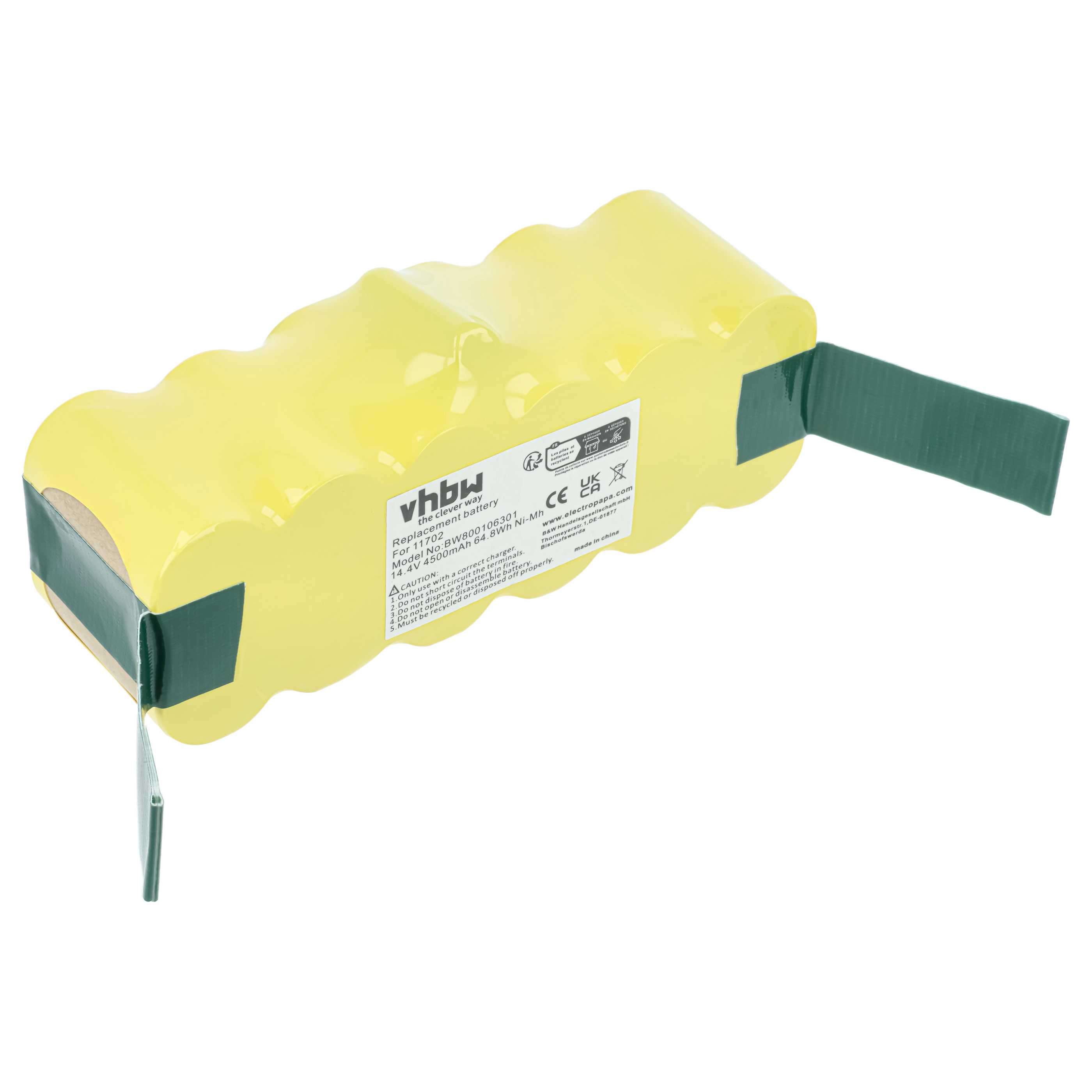 Batteria sostituisce 11702, 80501e, 80601, 68939, 80501, 4419696 per aspirapolvere - 4500mAh 14,4V NiMH