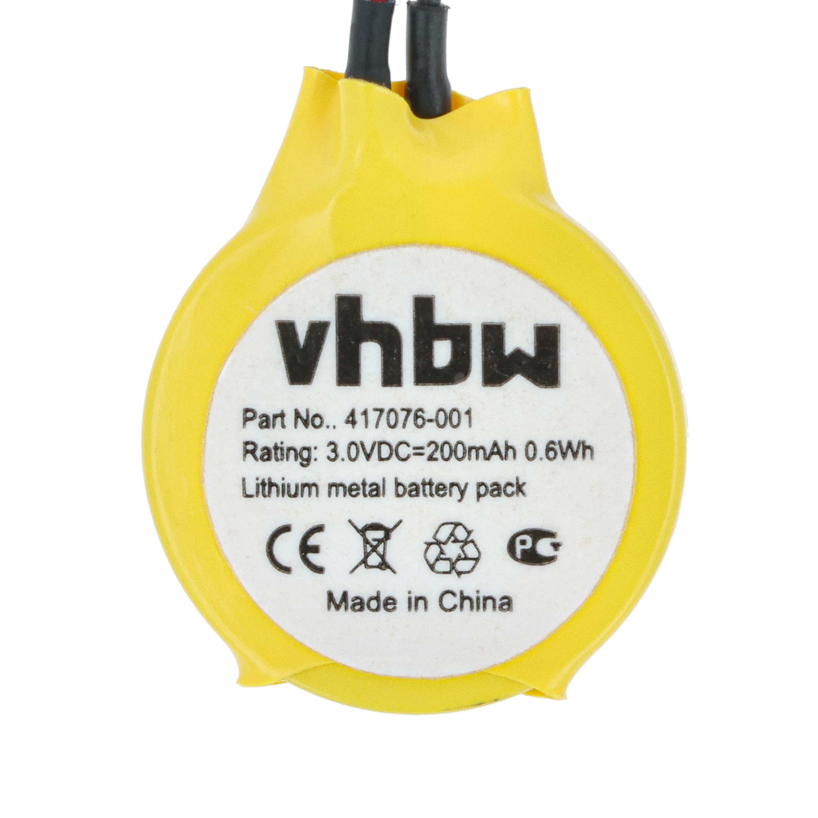 Computer BIOS Battery Replacement for 23.22047.001, 23.22049.001, 41R7611, 417076-001 - 200 mAh 3 V Li-Ion