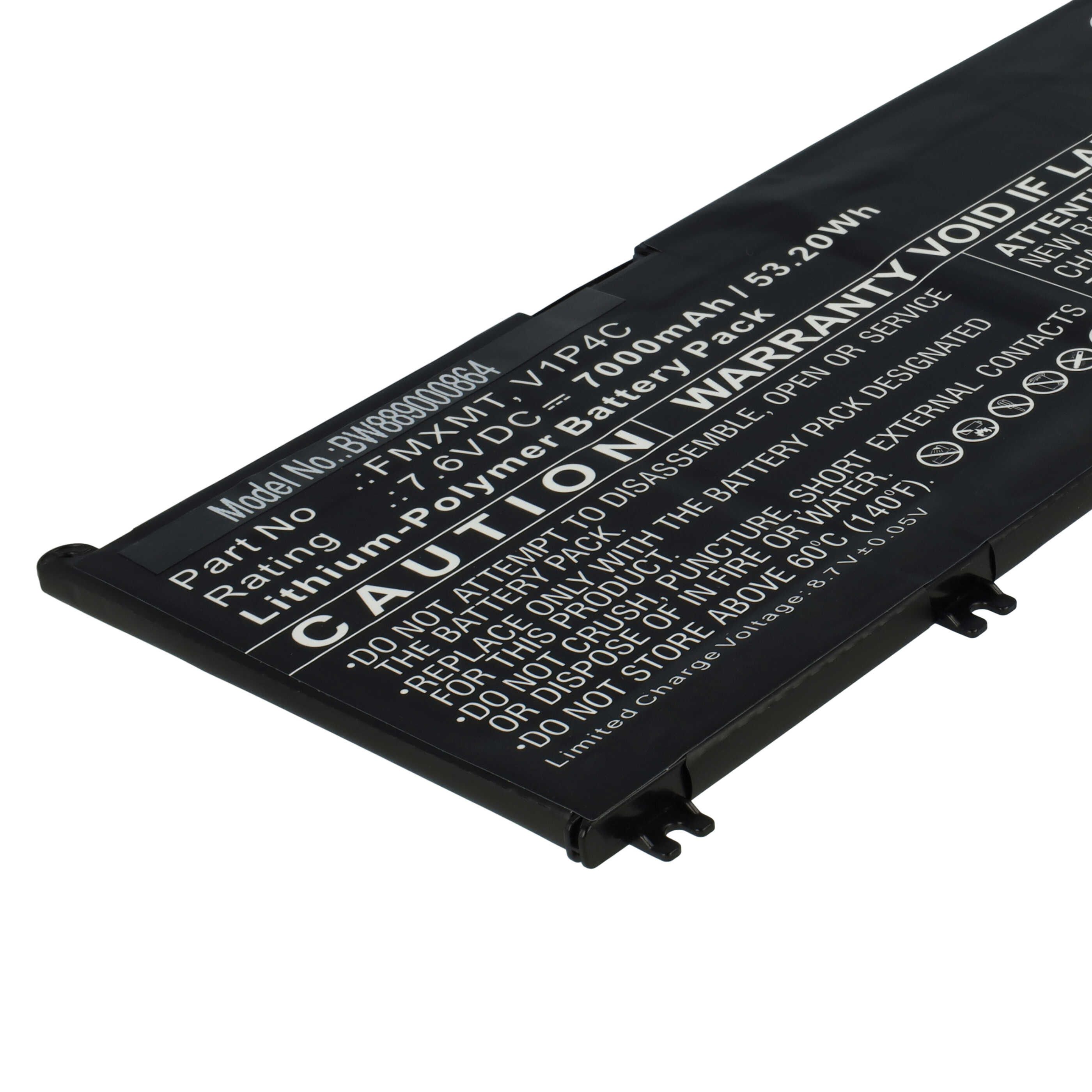 Notebook-Akku als Ersatz für Dell V1P4C, FMXMT - 7000mAh 7,6V Li-Polymer