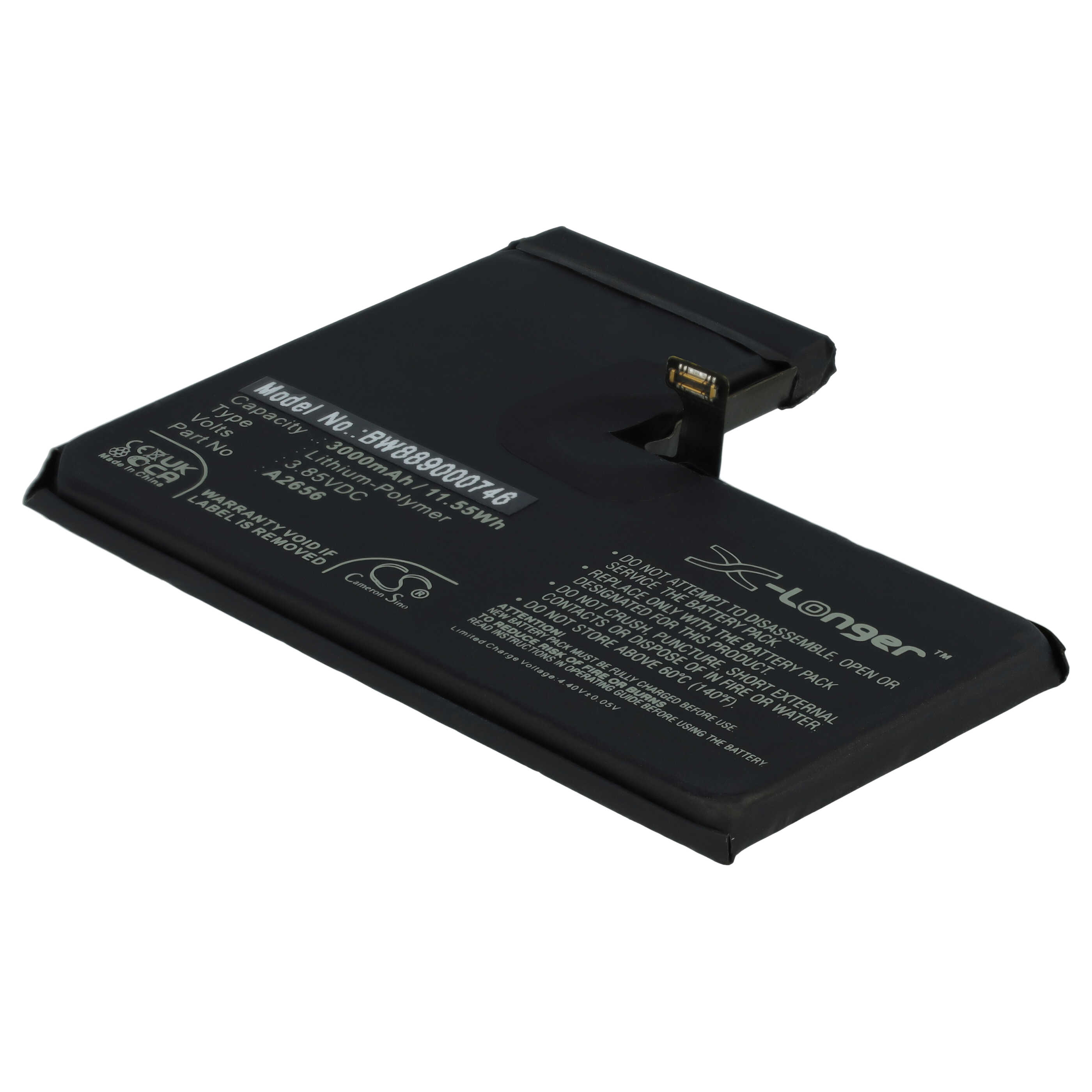 Mobile Phone Battery Replacement for Apple A2656 - 3000mAh 3.85V Li-polymer