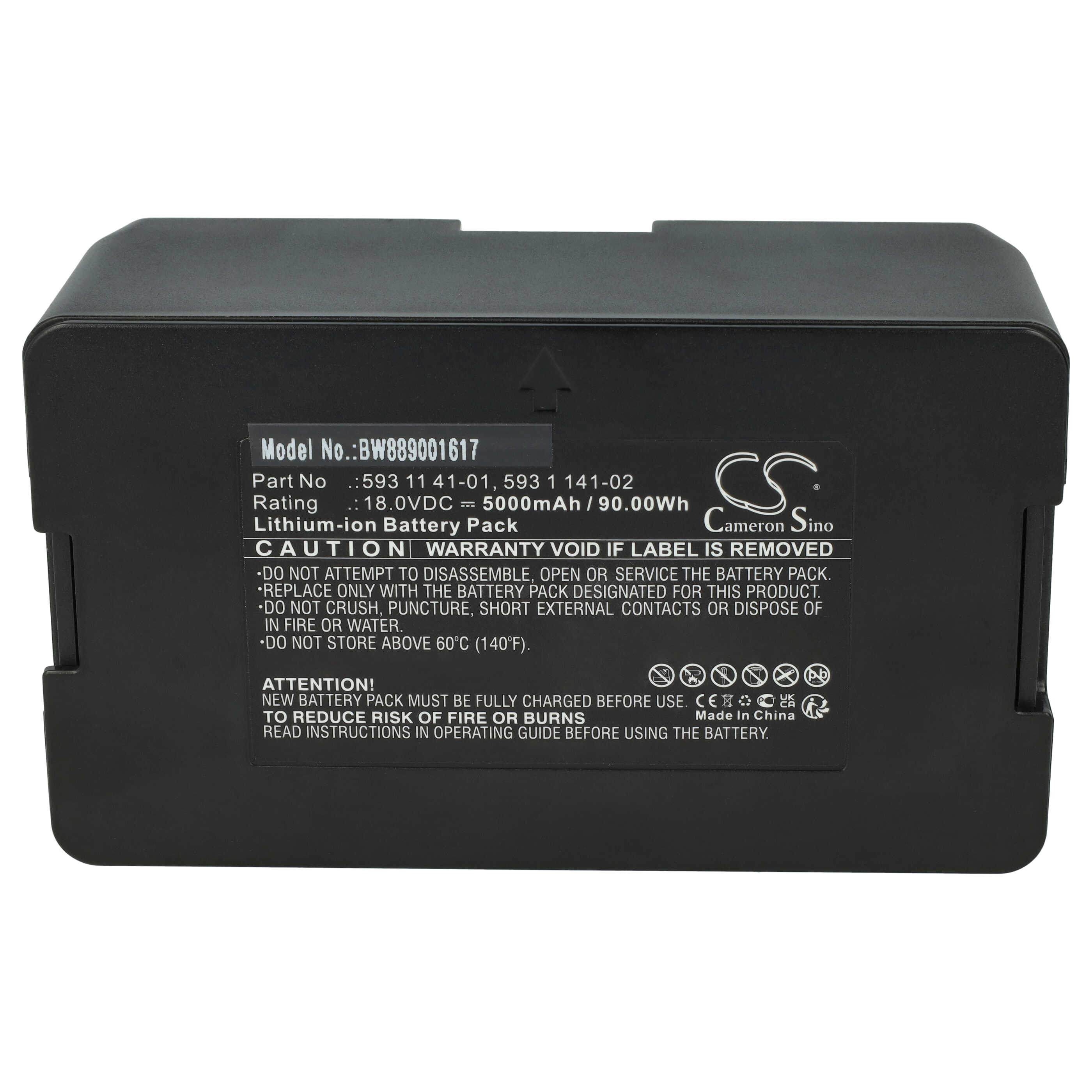 Batteria sostituisce Husqvarna 593 11 41-01 per dispositivo da giardinaggio Husqvarna - 5000mAh 18V Li-Ion