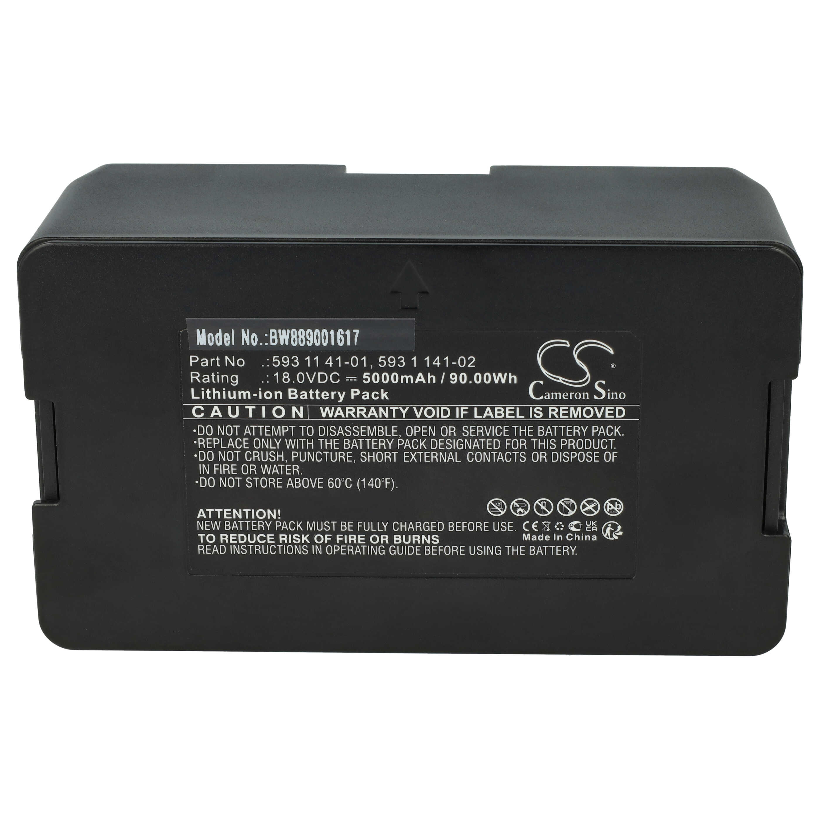 Akku 18V als Ersatz für Husqvarna 593 1 141-02, 593 11 41-04, 593 11 41-03, 593 11 41-01 - 5000mAh Li-Ion