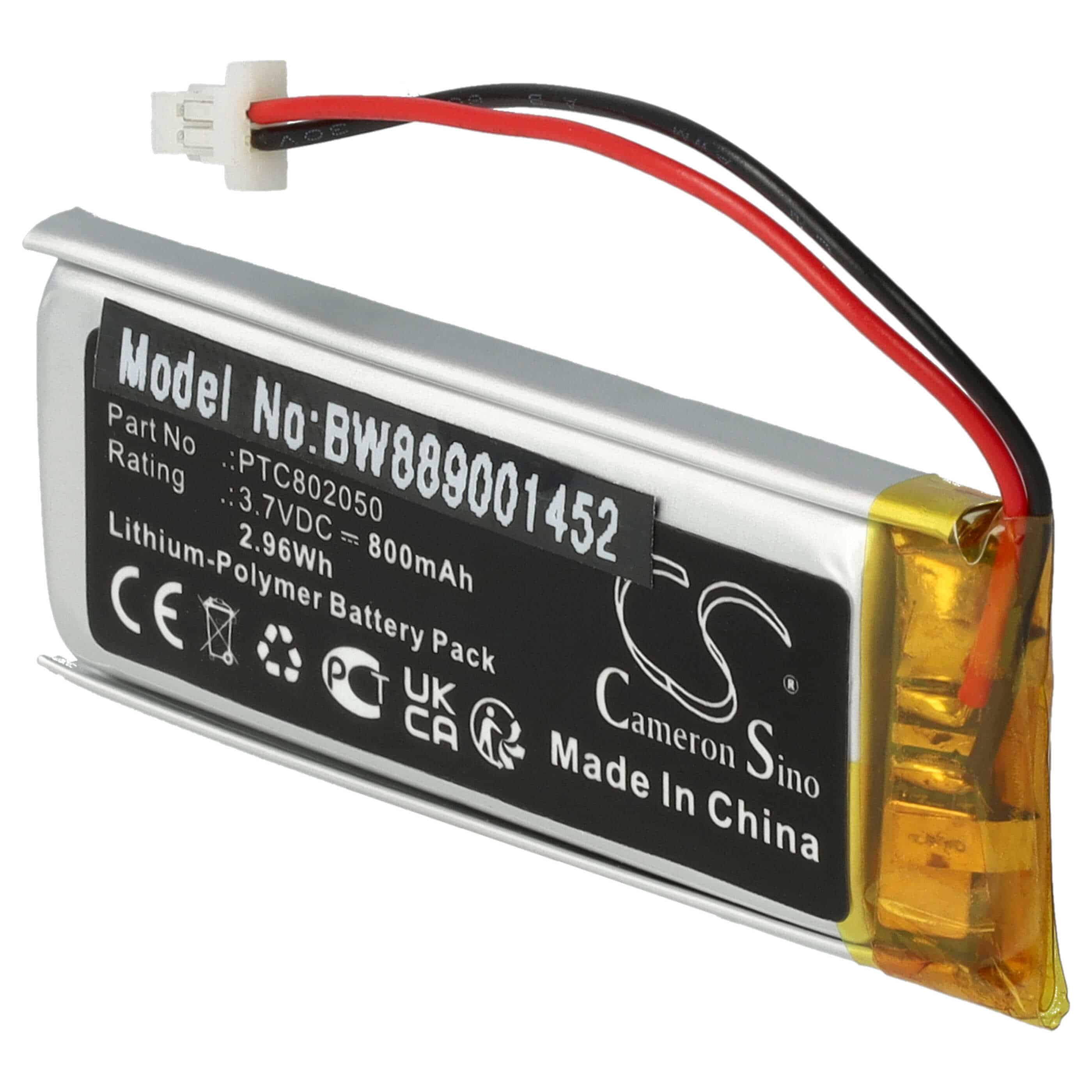 Wireless Headset Battery Replacement for Sena PTC802050 - 800mAh 3.7V Li-polymer