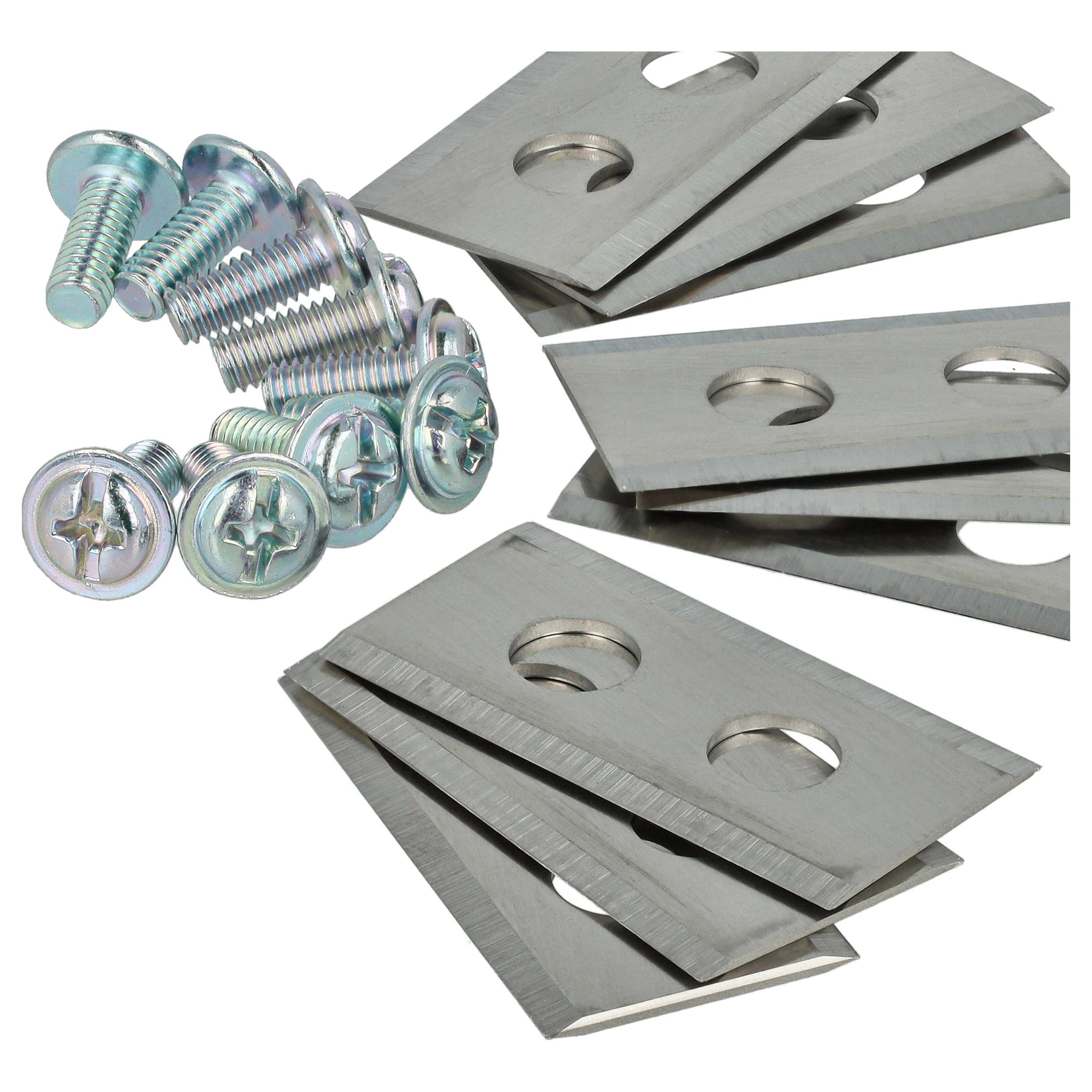 9x Exchange Blade replaces Worx WA0789 Cordless Lawnmower etc. - Steel, Silver