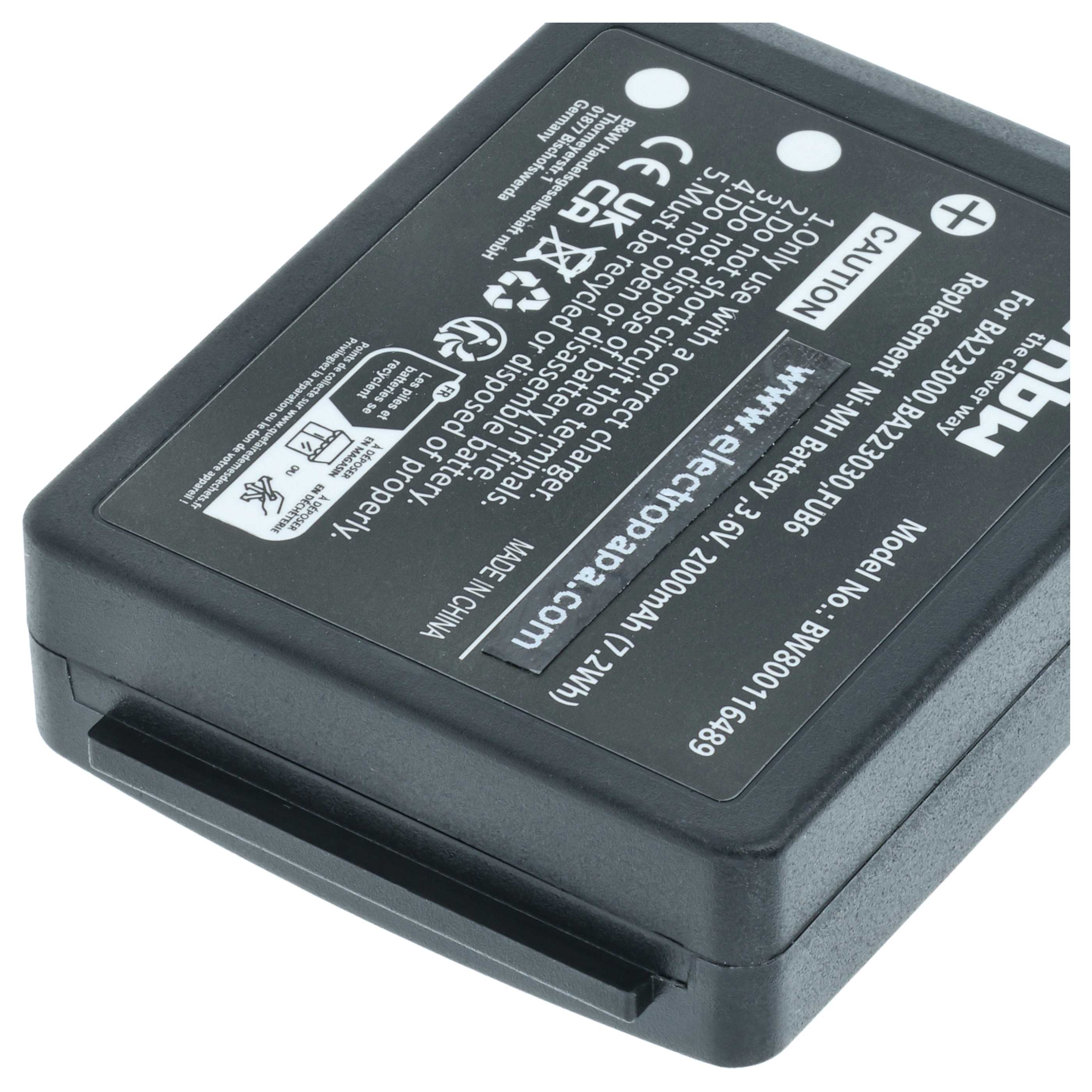 Remote Control 10x Battery replaces HBC FBFUB09N, BA223031, BA223001, BA223000, BA223030 - 2000 mAh 3.6 V NiMH