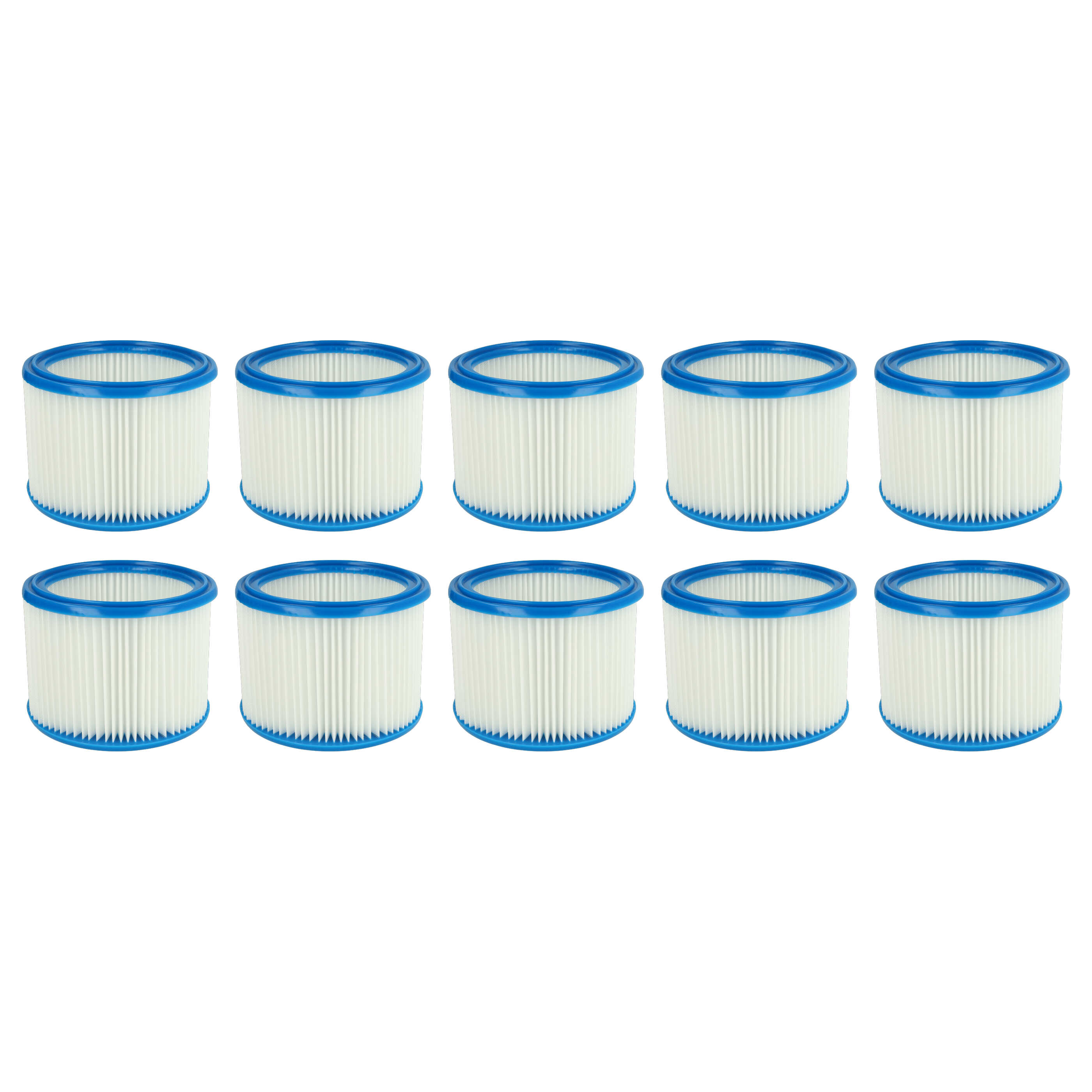 10x Filtro reemplaza Bosch 2607432024 para aspiradora - filtro redondo, blanco / azul