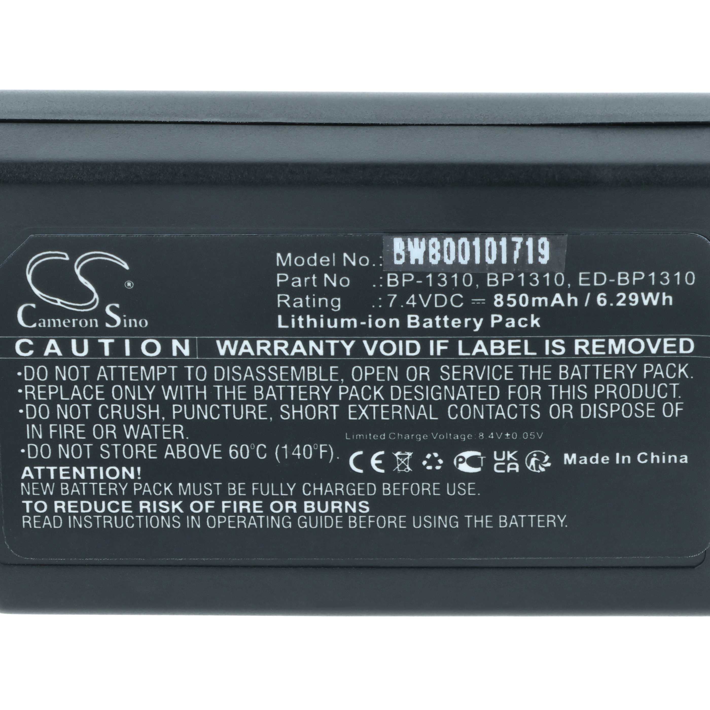 2x Battery replaces Samsung AD43-00192A, BP1310, BP-1310, ED-BP1310 - 1000mAh, 7.2V, Li-Ion