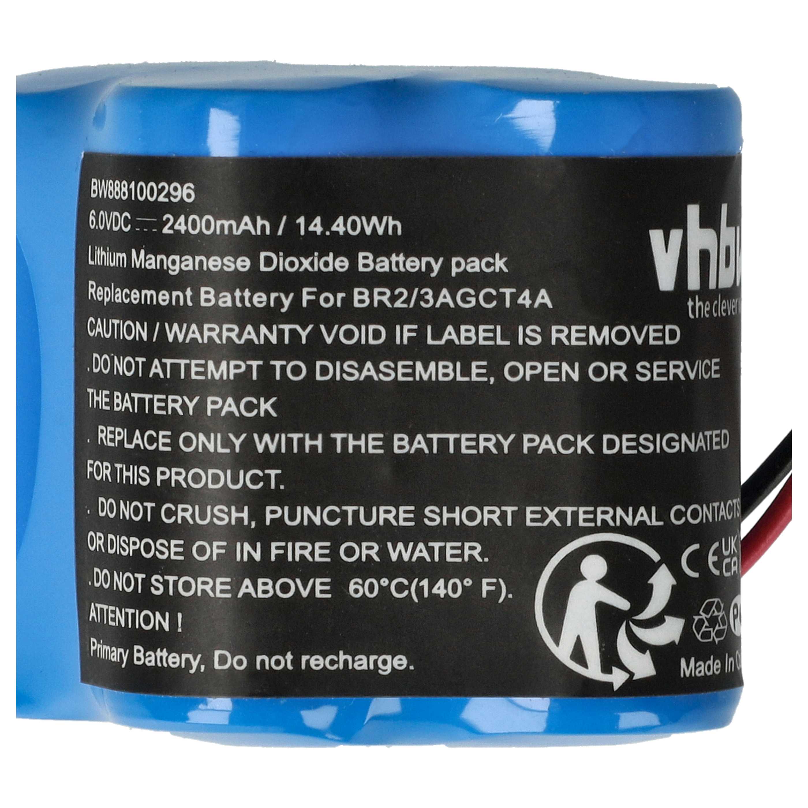 Industrial Controller Battery replaces Dantona Matt Pack (with brown connector) - 2400mAh 6V Li-MnO2