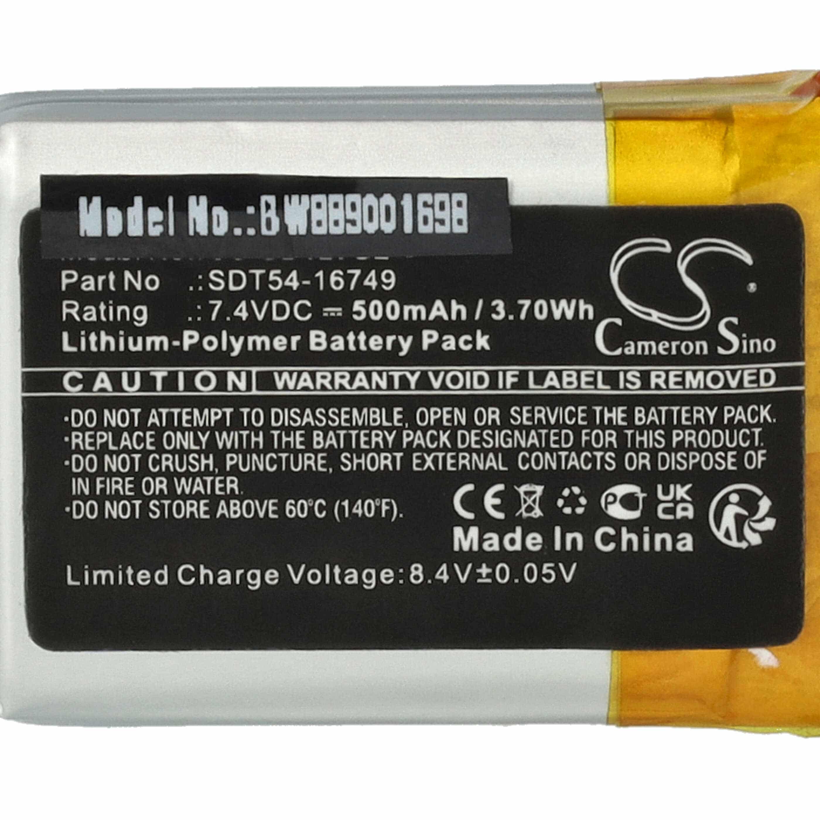 Hundehalsband-Akku passend für SportDOG SD-1275E, SD-875E - 500mAh 7,4V Li-Polymer